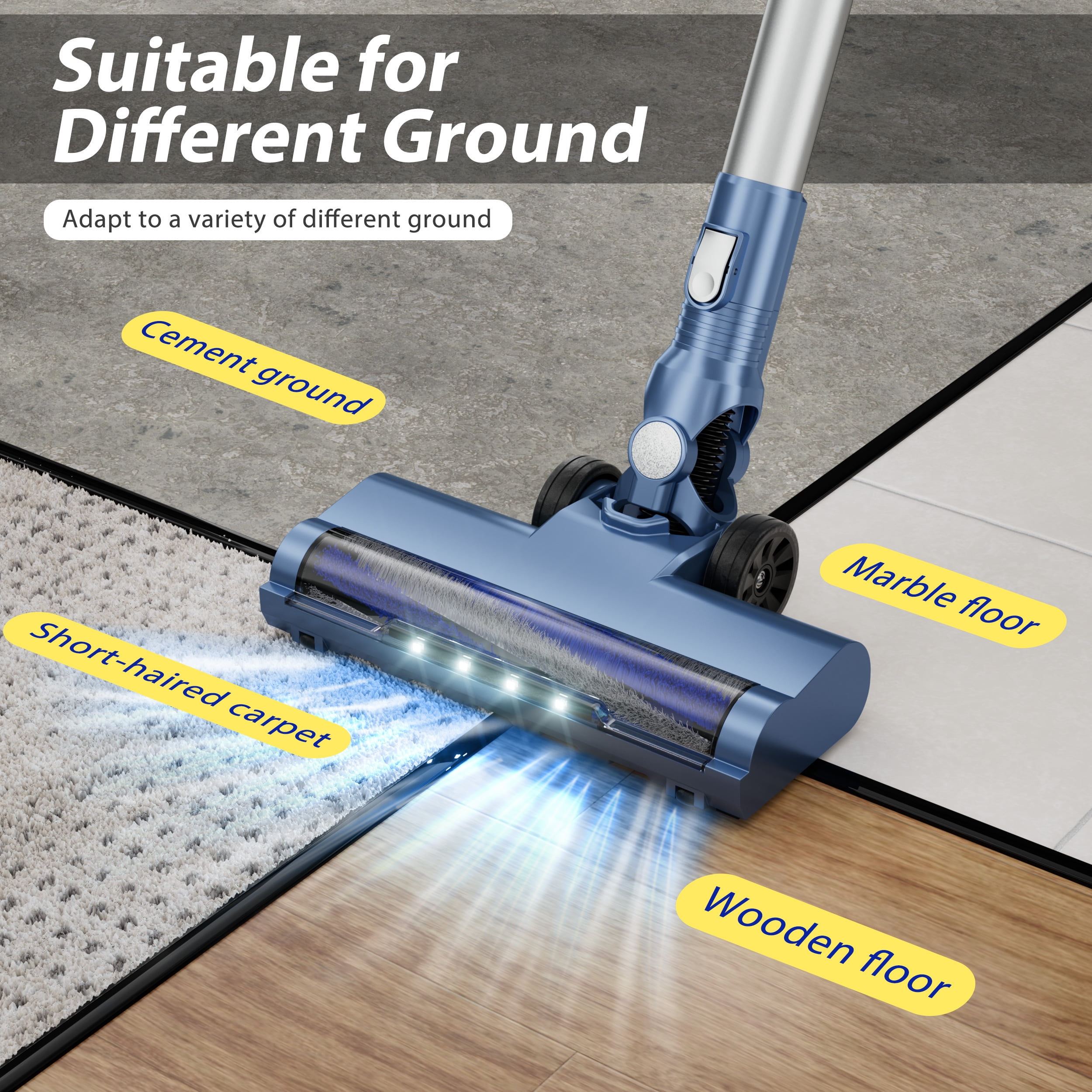 Prettycare Cordless Stick Vacuum Cleaner Lightweight Upright for Carpet Hard Floor Pet Hair W200 - Image 10