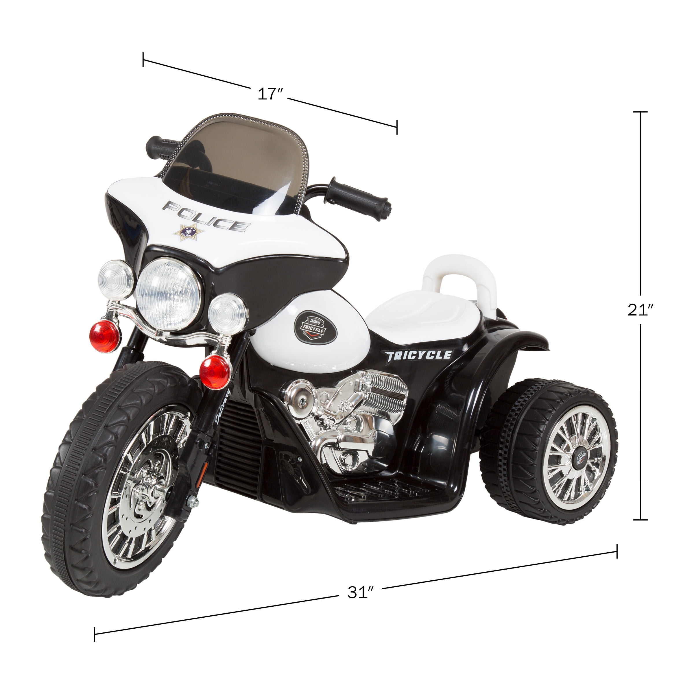 Lil' Rider 3-Wheel Kids Motorcycle with Police Decals - For Ages 3 to 6 - Image 5