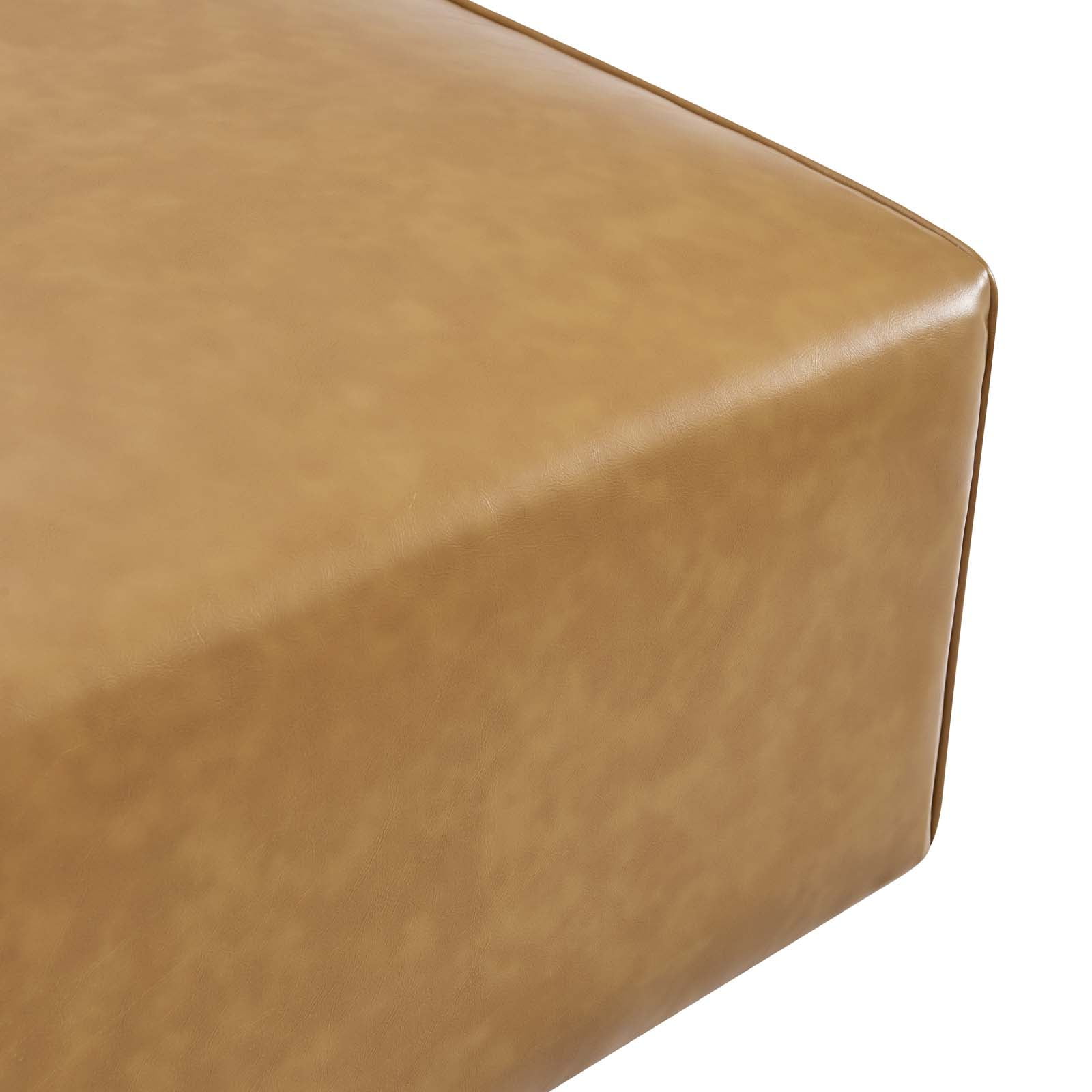 Modway Mingle Vegan Leather Ottoman in Tan - Image 6