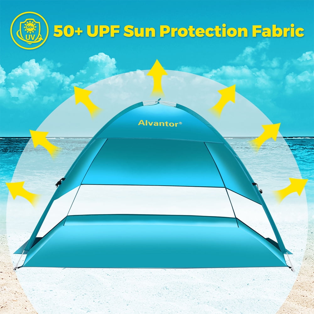 Beach Tent Pop-Up Beach Umbrella Sun Shelter Pop Up UV50+ Canpoy by Alvantor - Image 3