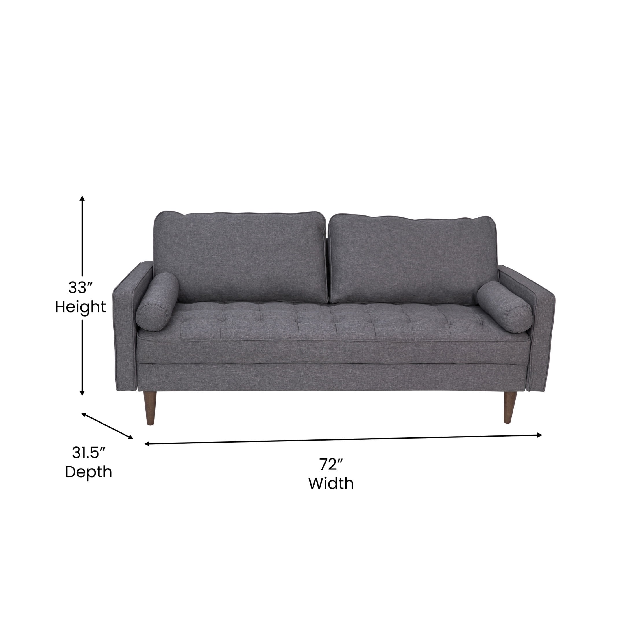 Flash Furniture Hudson Living Room Sofa, Dark Gray Fabric - Image 12
