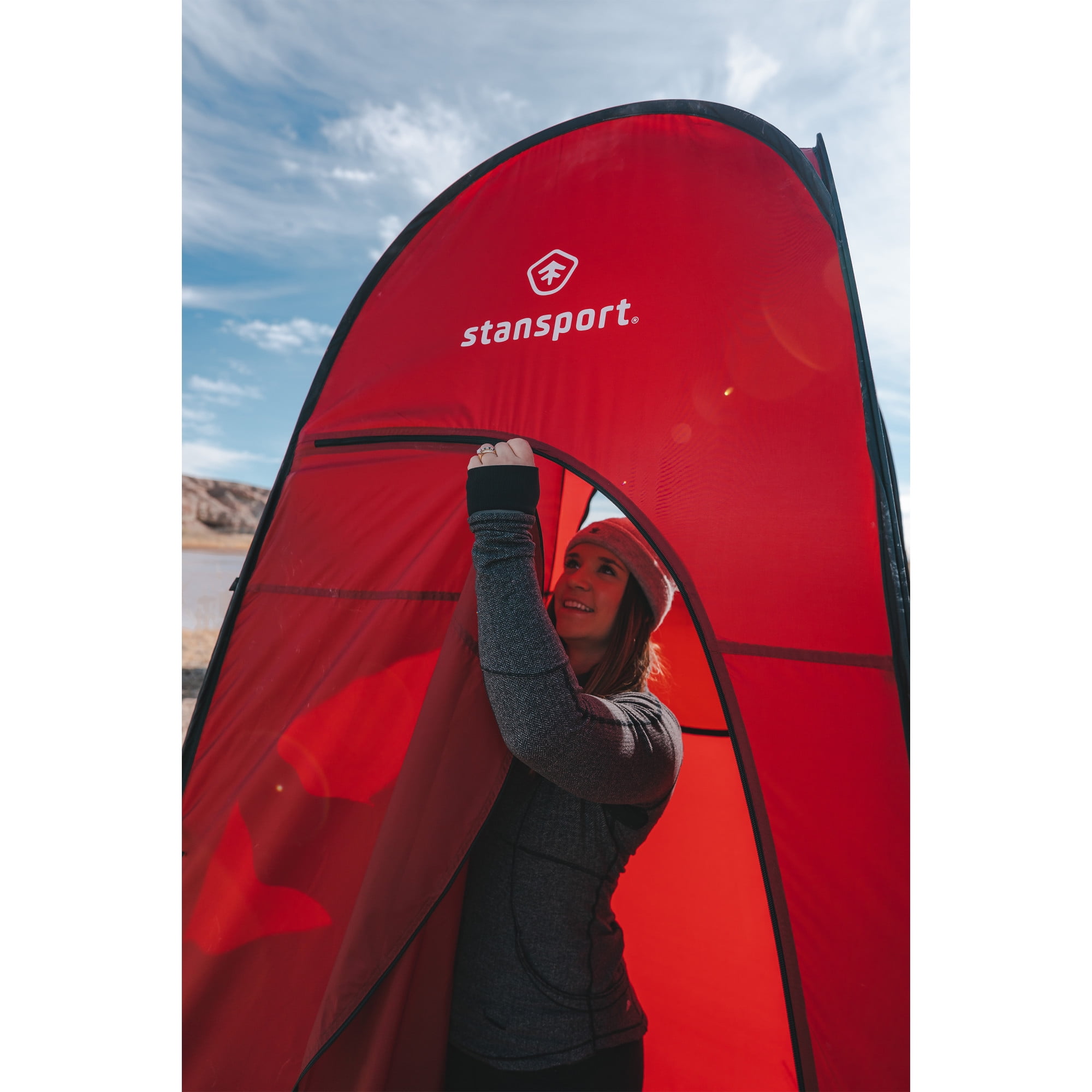 Stansport Pop-Up Privacy Shelter - Red - Image 4