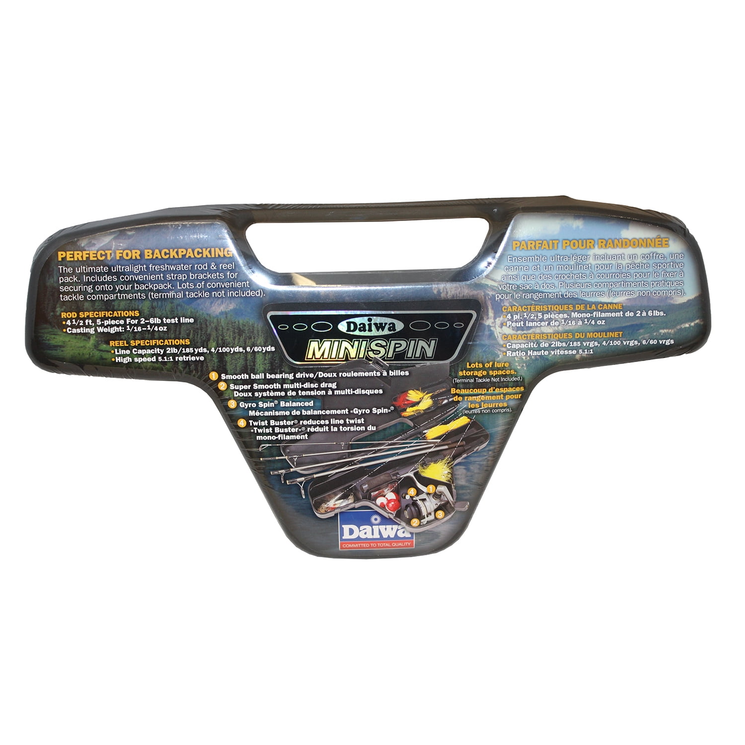 Daiwa Mini Spin MS-S500T Ultralight 4' 6" Spinning Fishing Rod & Reel Combo, 5-Piece Rod - Image 2