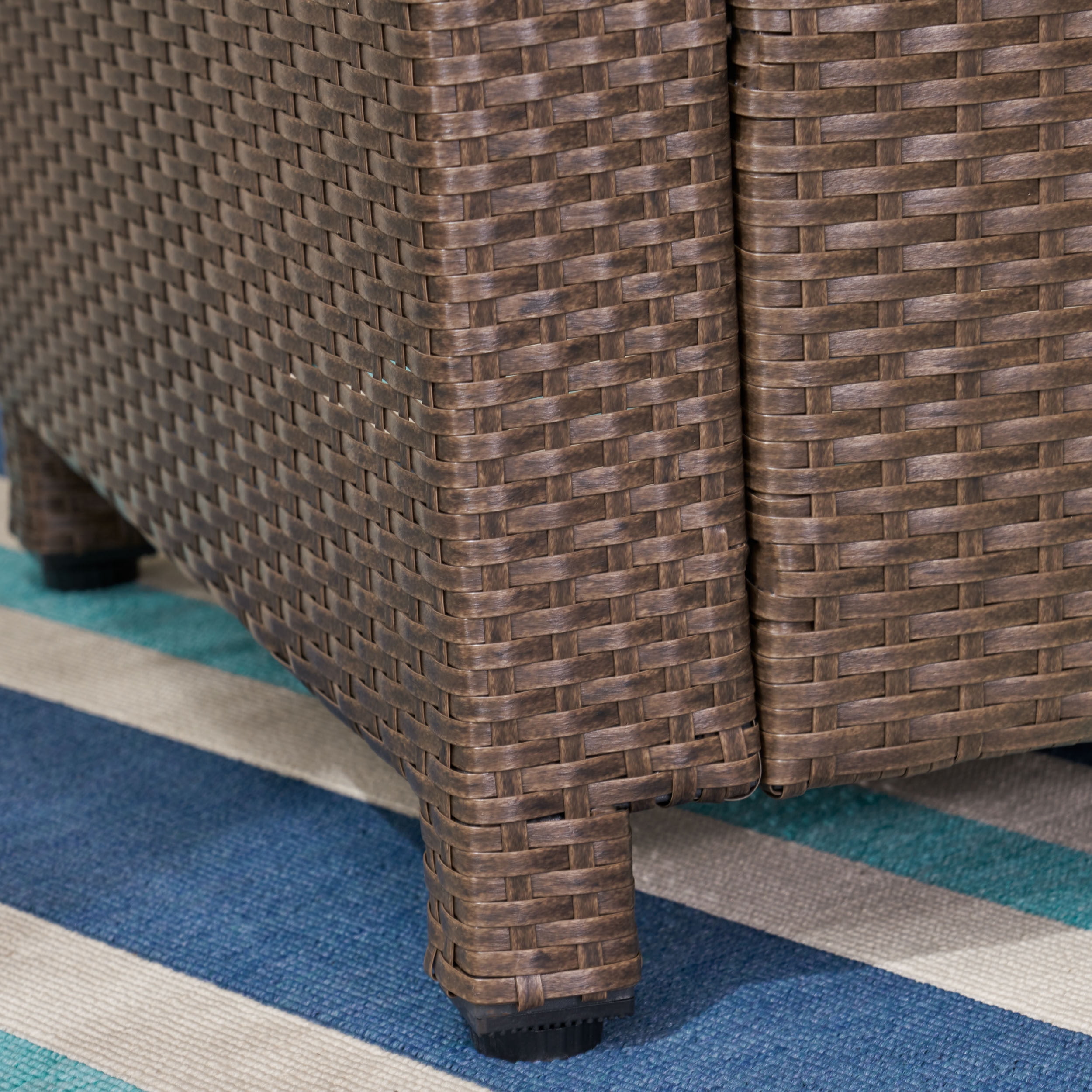 Palmetto Outdoor Wicker 3 Seater Sofa with Cushions,Grey,Brown - Image 8