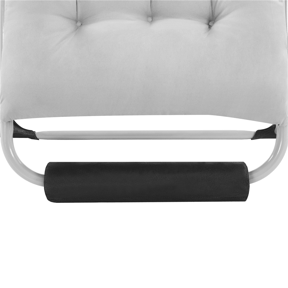 Alden Design 2pcs 29in Foldable Zero Gravity Recliner with Padded Cushion for Garden, Gray - Image 9