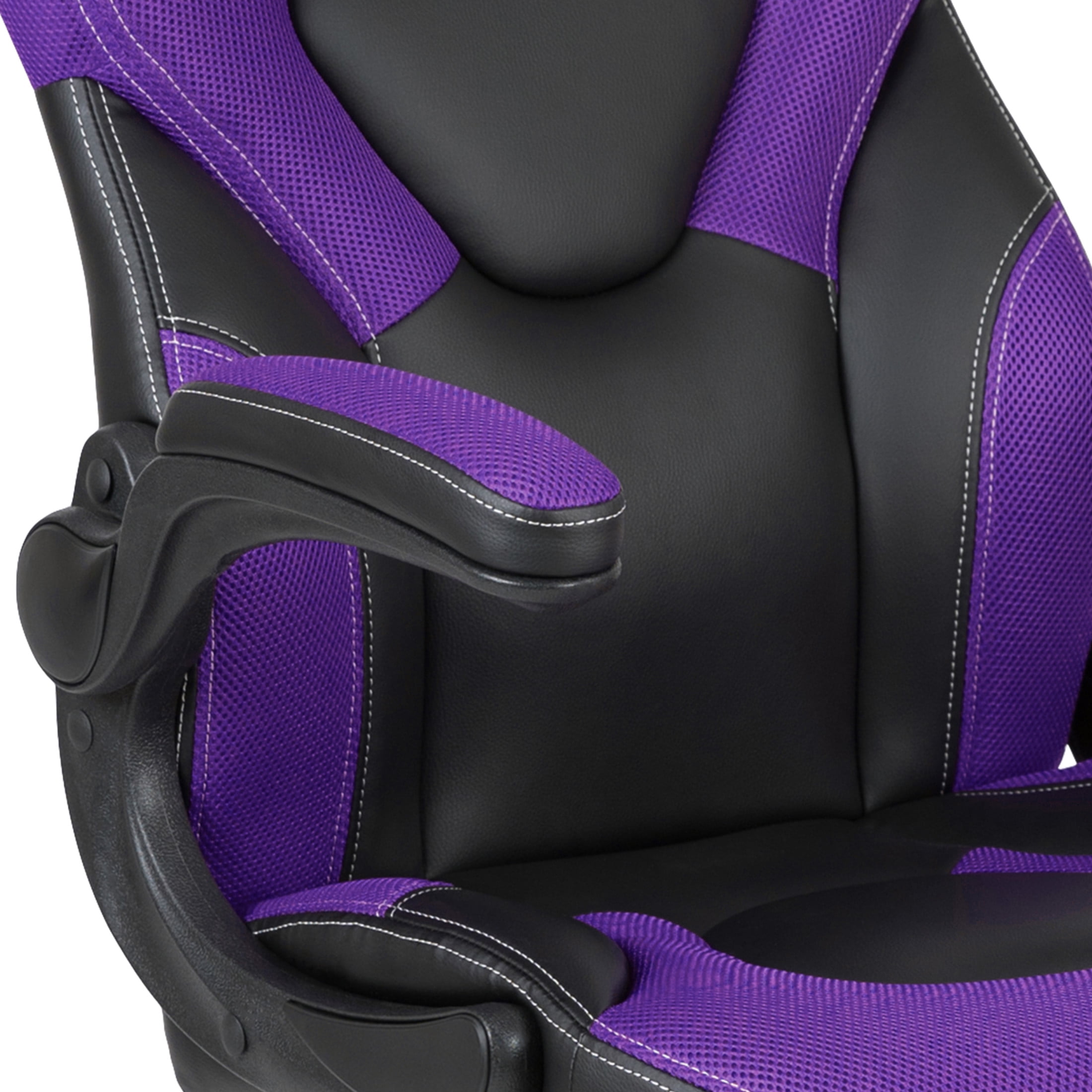 Flash Furniture X10 Gaming Chair, Racing Style Ergonomic Office Chair, Height Adjustable Swivel Computer Chair with Flip-Up Arms, Purple/Black LeatherSoft - Image 12