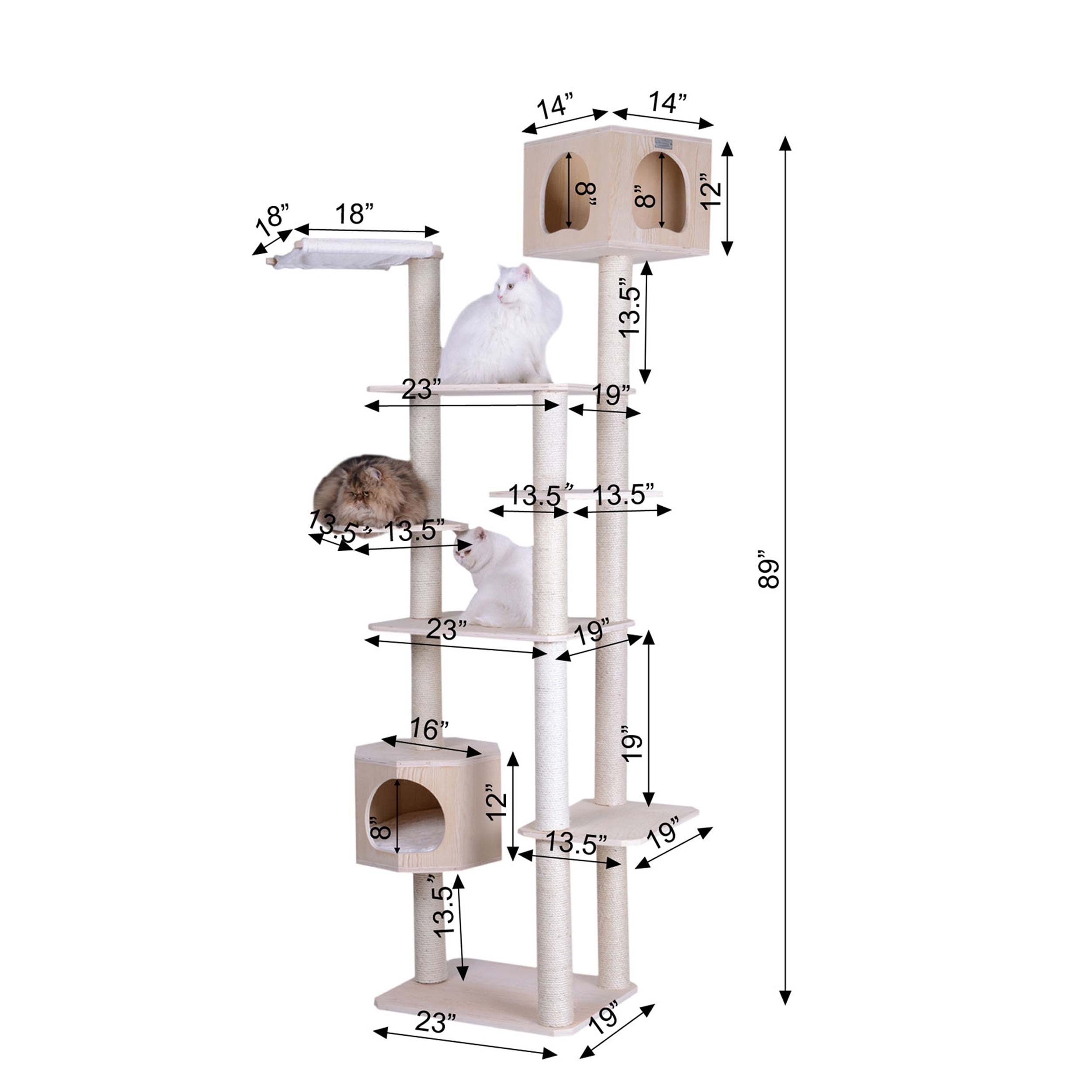 New Design Armarkat 89" Solid Wood Cat Tree Condo Furniture S8902 - Image 3