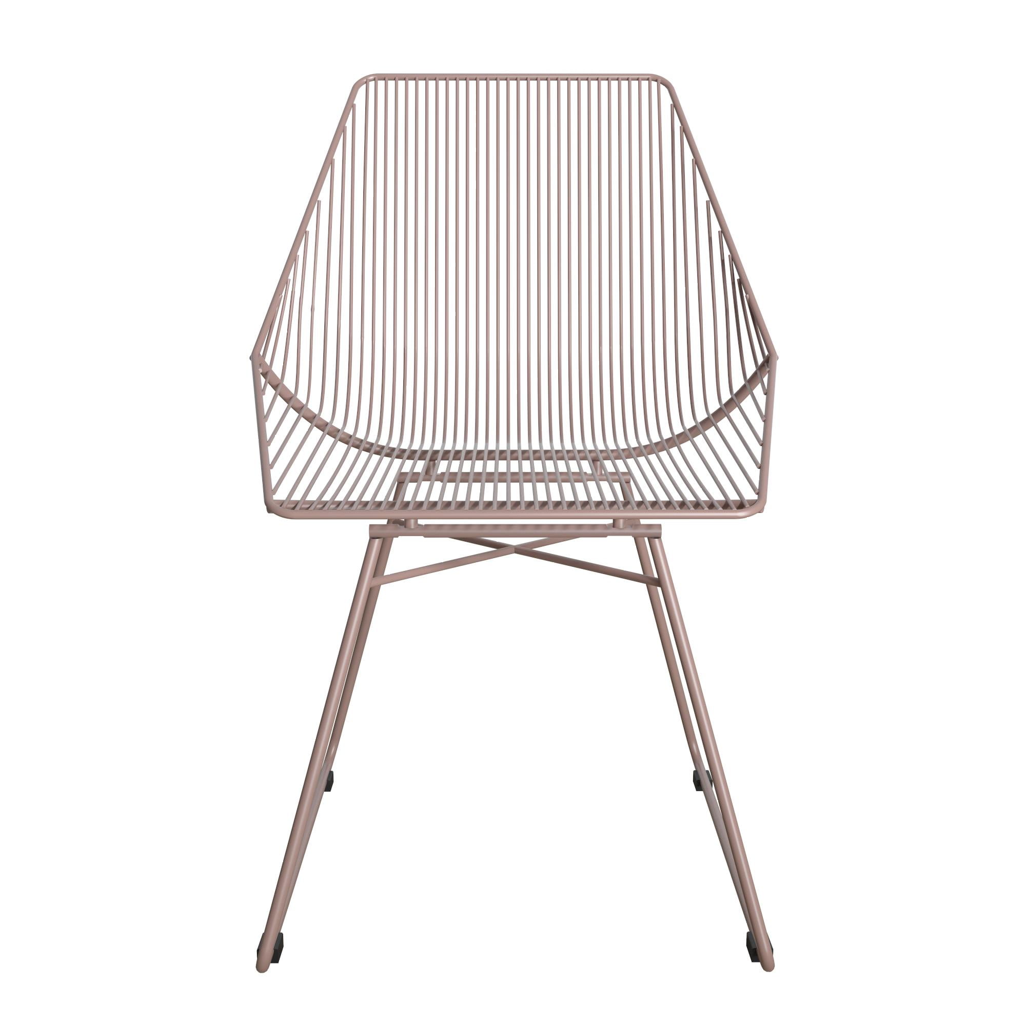 CosmoLiving Ellis Modern Metal Accent Chair, Blush Pink Metal - Image 7