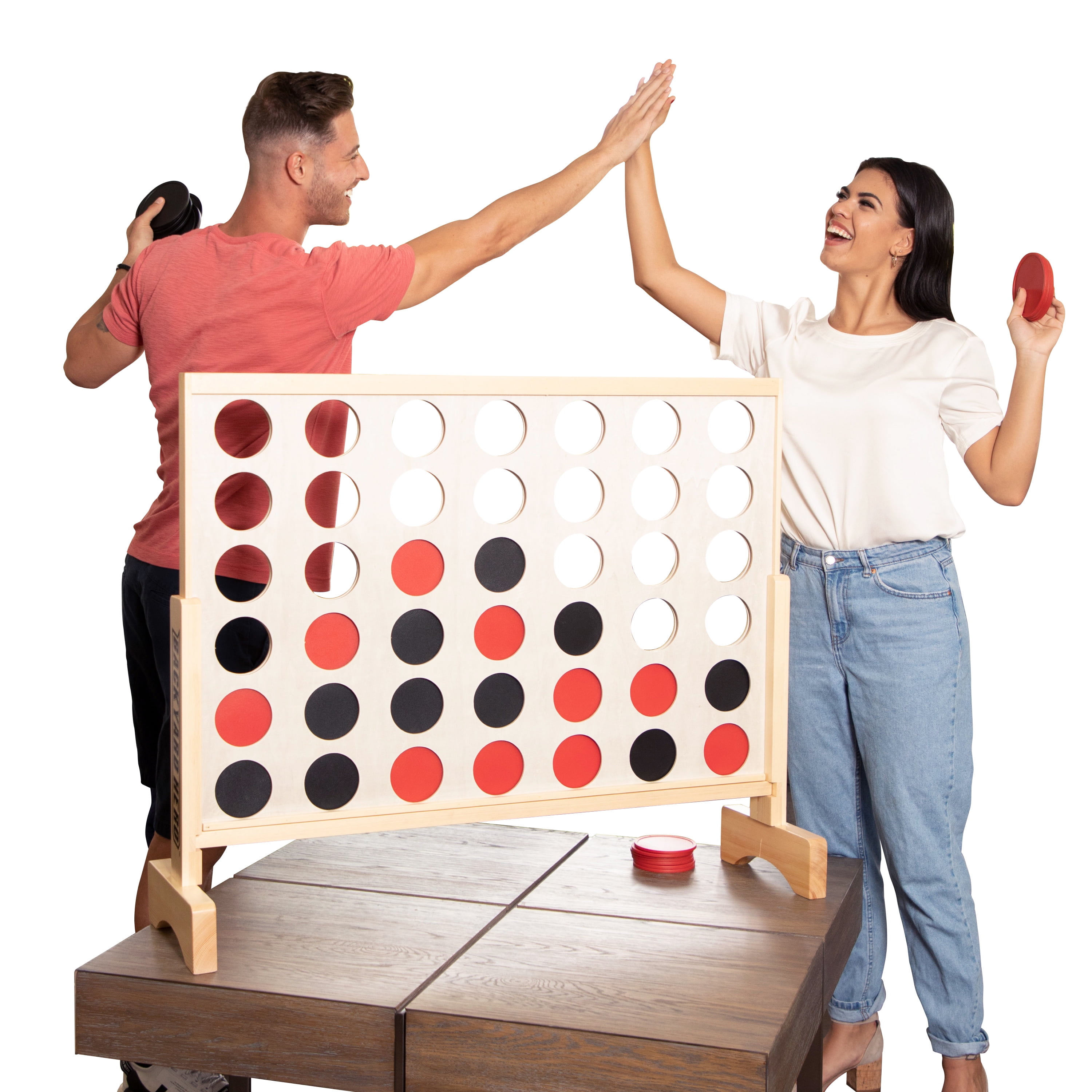 3.5 ft. Oversized 4 in a Row outdoor family game with Disc Storage Bag by Backyard Hero - Image 8