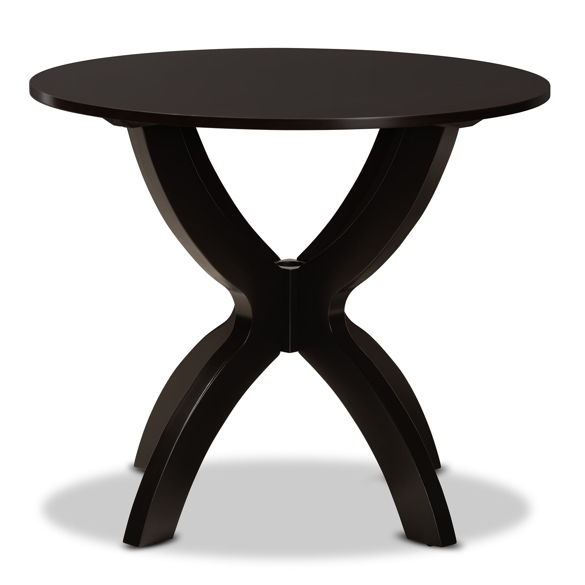 Baxton Studio Tilde Modern and Contemporary Dark Brown Finished 35-Inch-Wide Round Wood Dining Table - Image 3