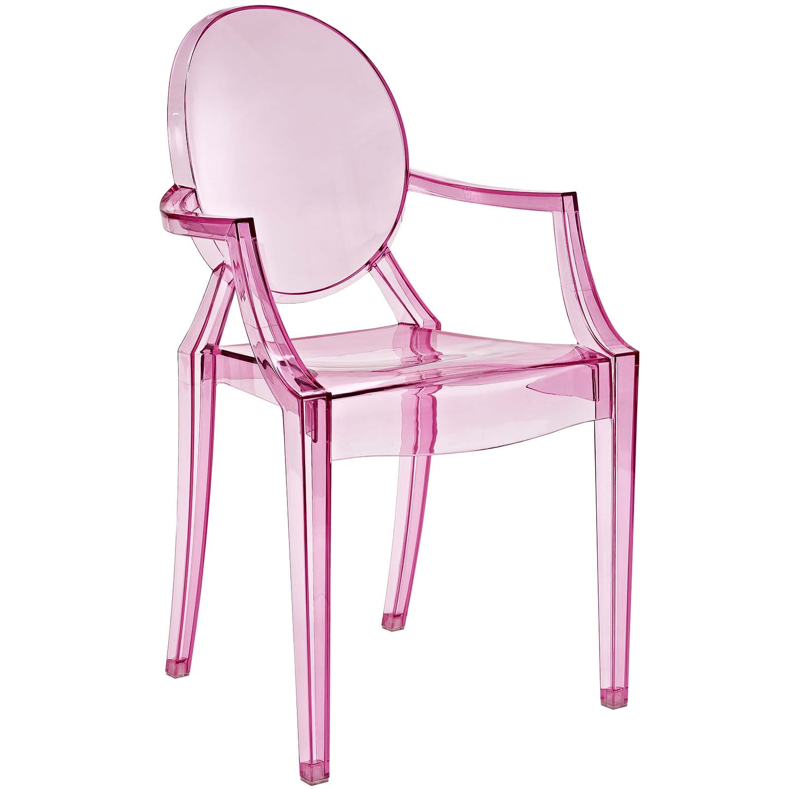 Modway Casper 18.5" Polycarbonate Plastic Dining Armchairs in Pink (Set of 2) - Image 4