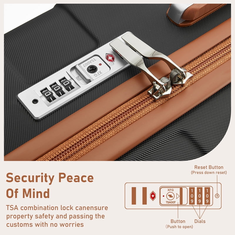 Joyway 3-Piece Luggage Set 20-Inch Carry-On Suitcase with Spinner Wheels TSA Lock Travel Duffel Bag and Toiletry Bag Hardside Lightweight Luggage Black - Image 2