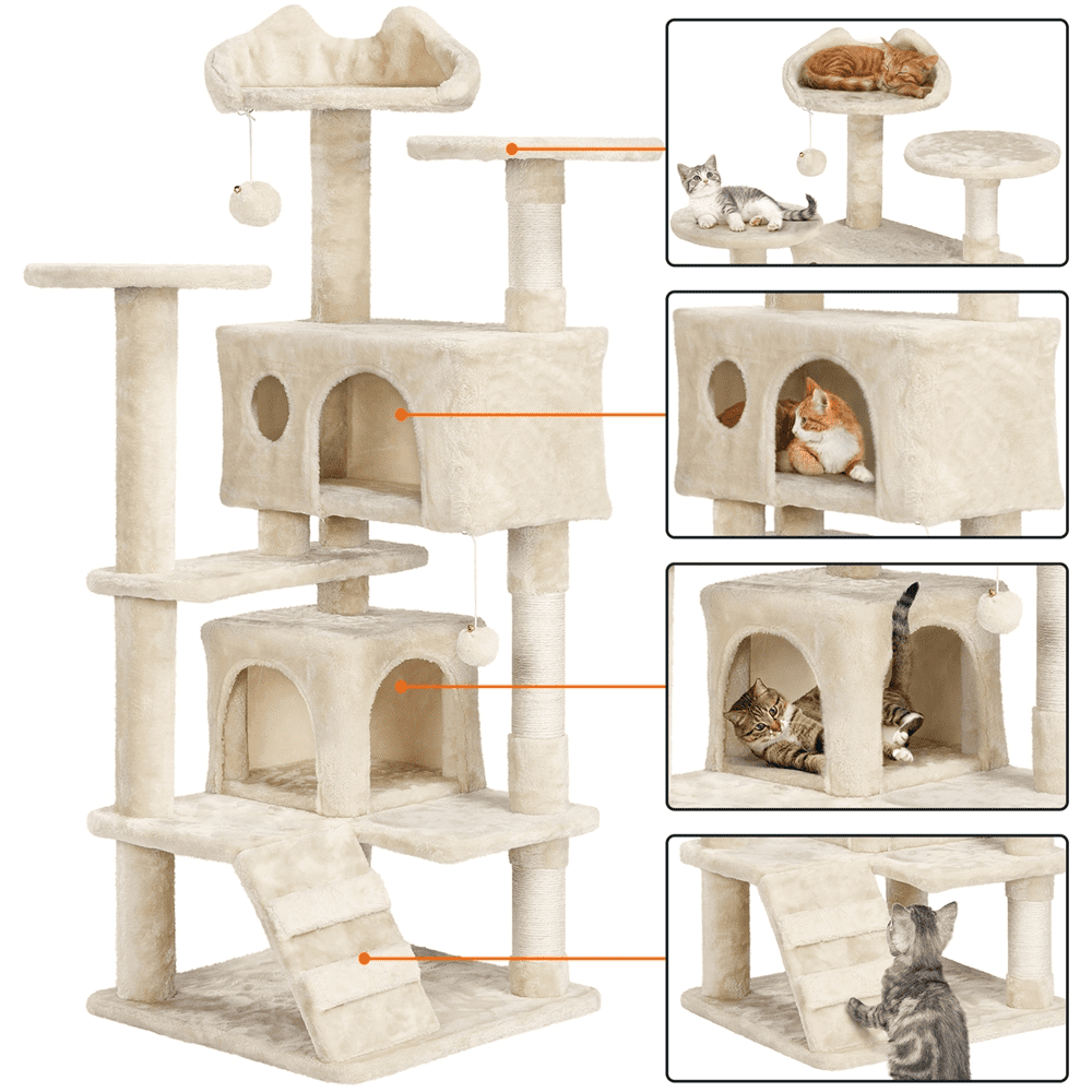 Renwick 51.2-in Cat Tree & Condo Scratching Post Tower, Beige - Image 10
