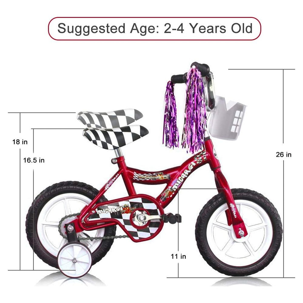 USToyOutlet 12" Kid's Beginner Bicycle for 2-4 Years Old Boys' and Girls' Bike Foam Tire for Indoor Use No Brake - Red - Image 9