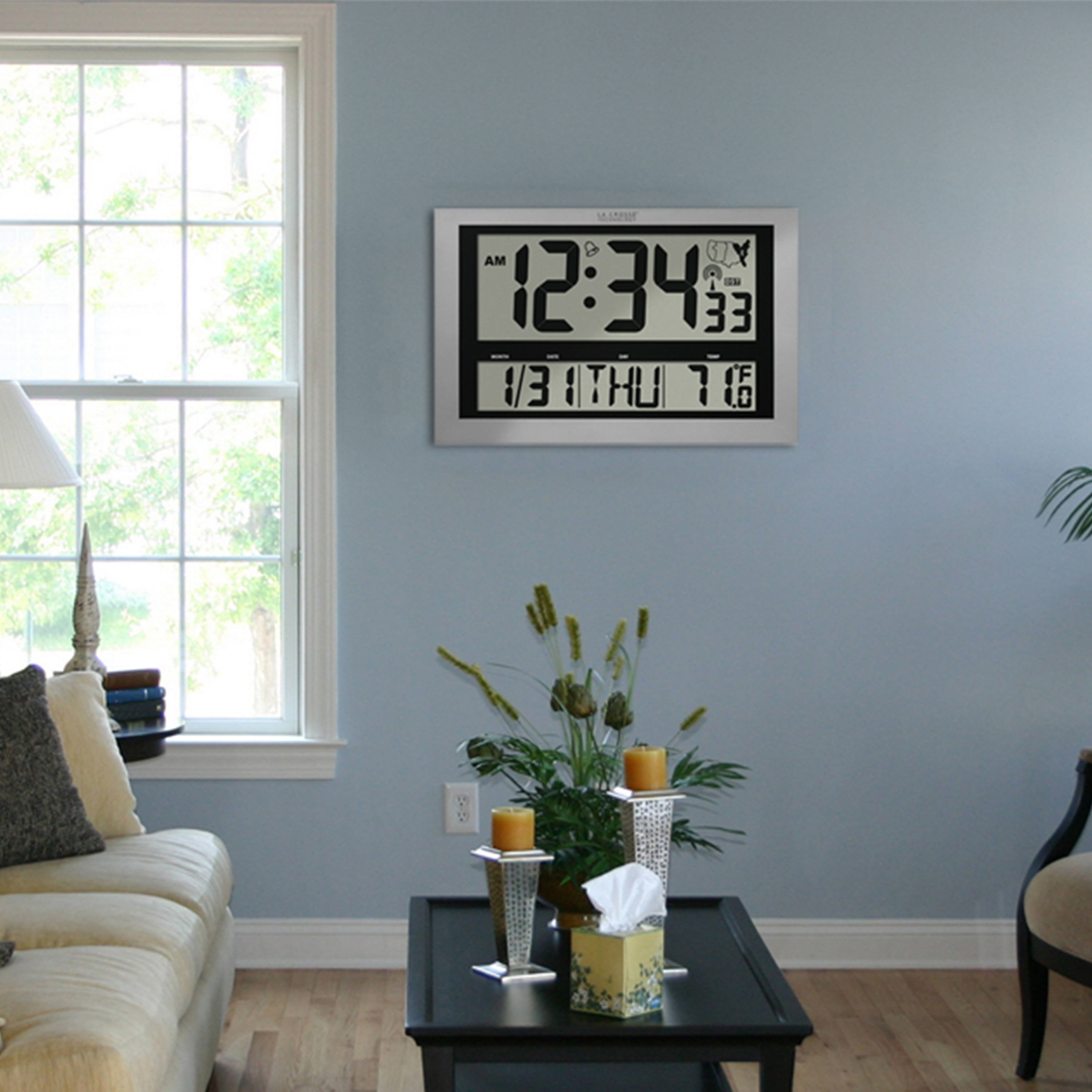 La Crosse Technology 513-1211 Jumbo Atomic Digital Wall Clock with Indoor Temperature - Image 8