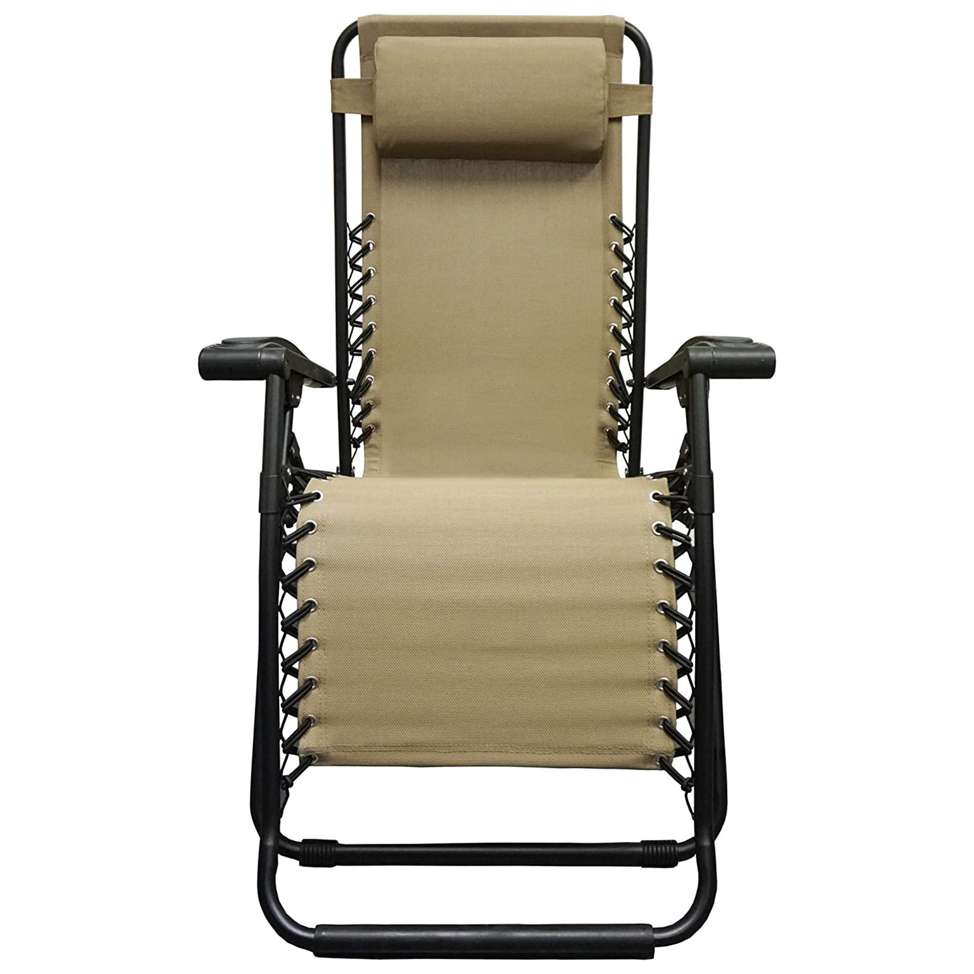Caravan Sports Zero Gravity Outdoor Folding Patio Lounge Chair, Beige - Image 5