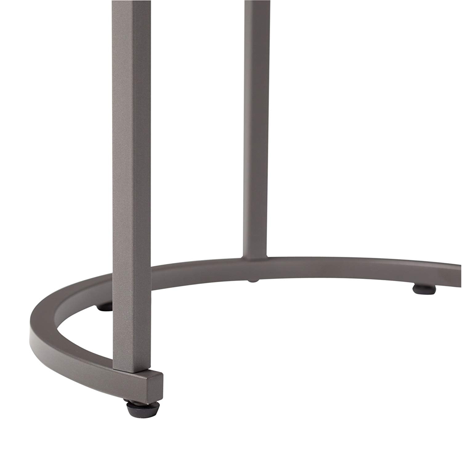 Studio Designs Camber Modern Round Nesting End Tables, Pewter Metal/Glass - Image 5