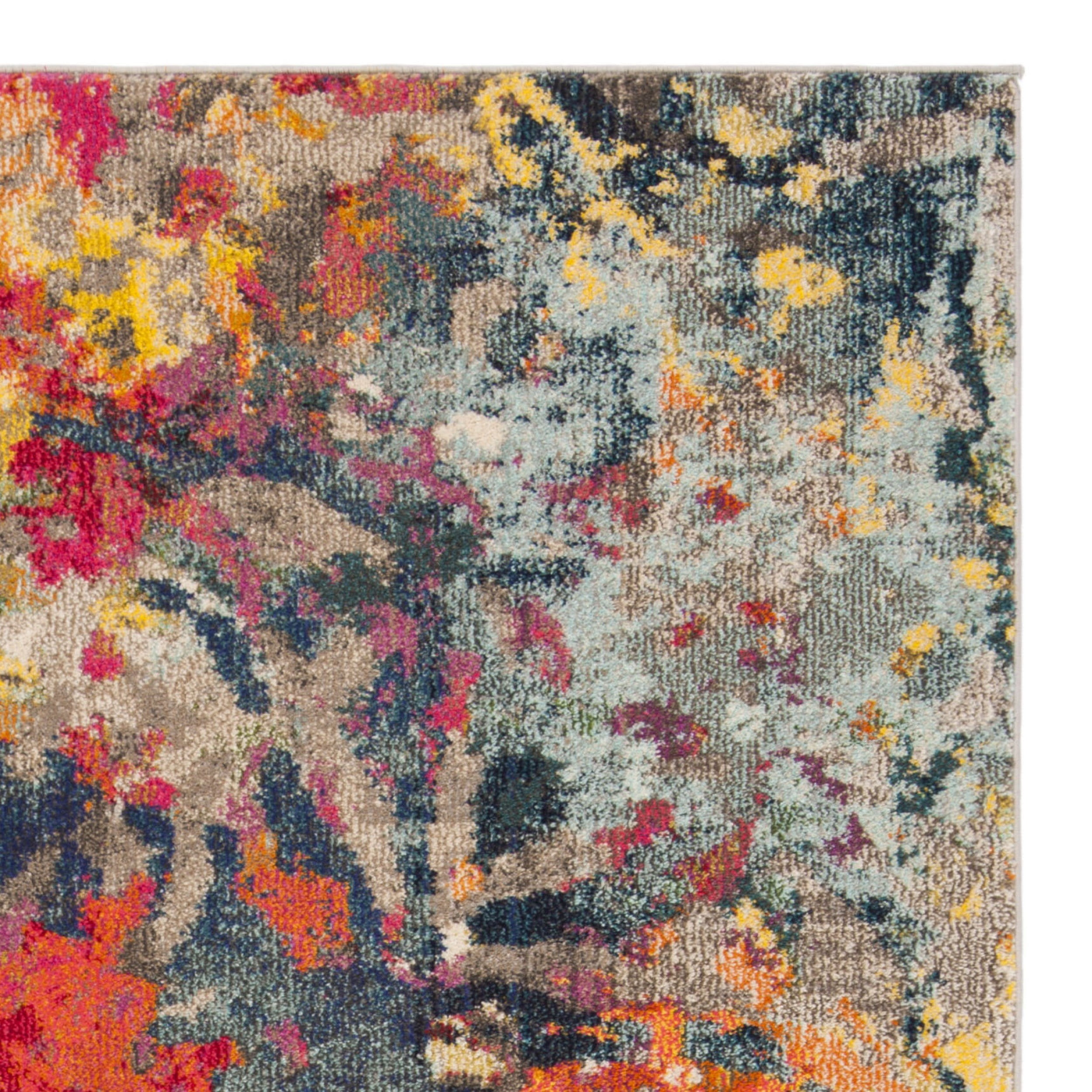 SAFAVIEH Monaco Aline Abstract Colorful Area Rug, Blue/Orange, 8' x 10' - Image 2