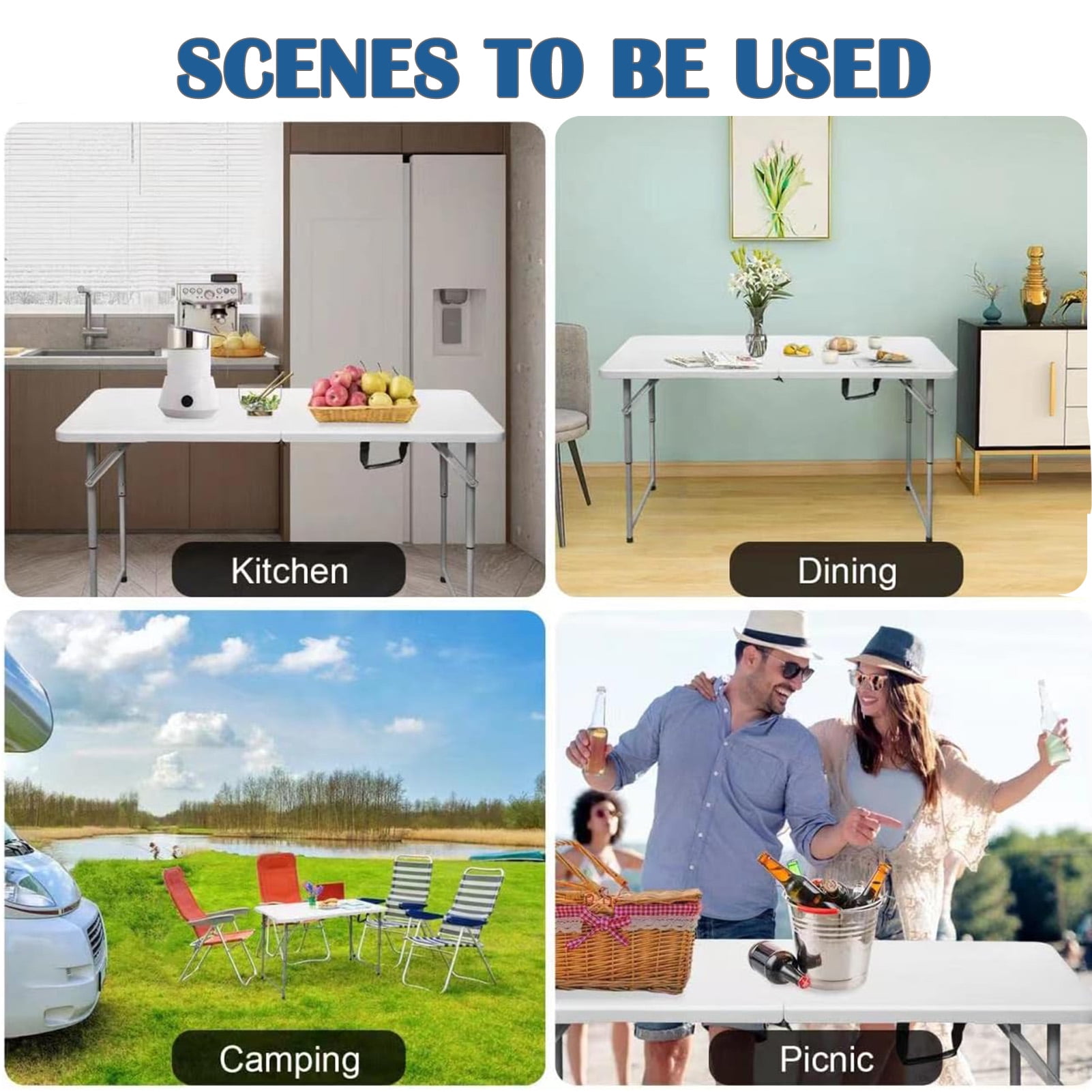 AEDILYS Folding Table, White - Image 2