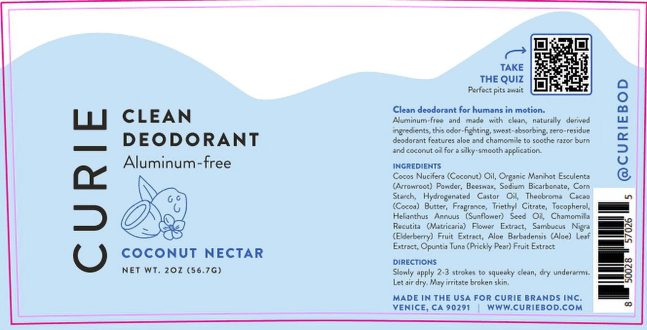 (3 pack) Curie Whole Body Deodorant, Coconut Nectar, Aluminum-Free, for Men and Women, 3 fl oz, New - Image 8