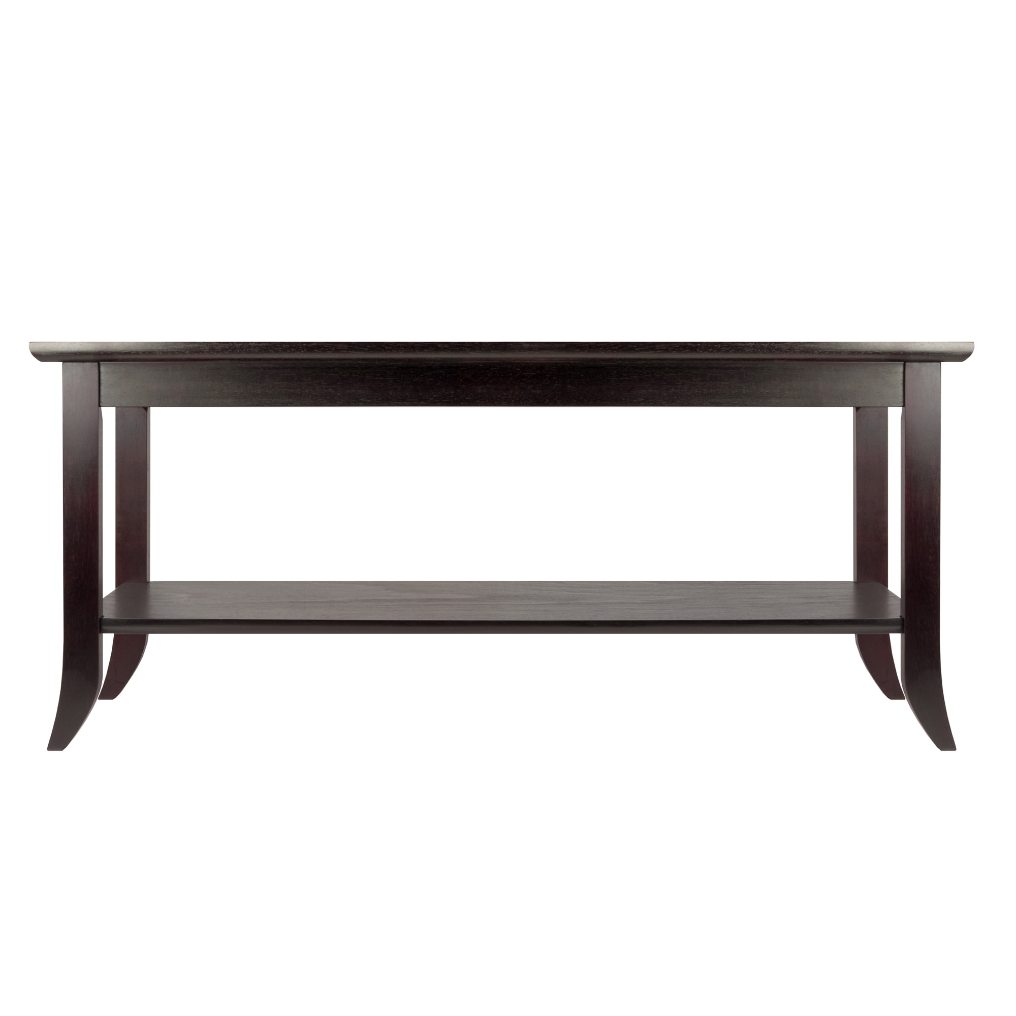 Winsome Wood Genoa Coffee Glass Top Table, Espresso Finish - Image 4