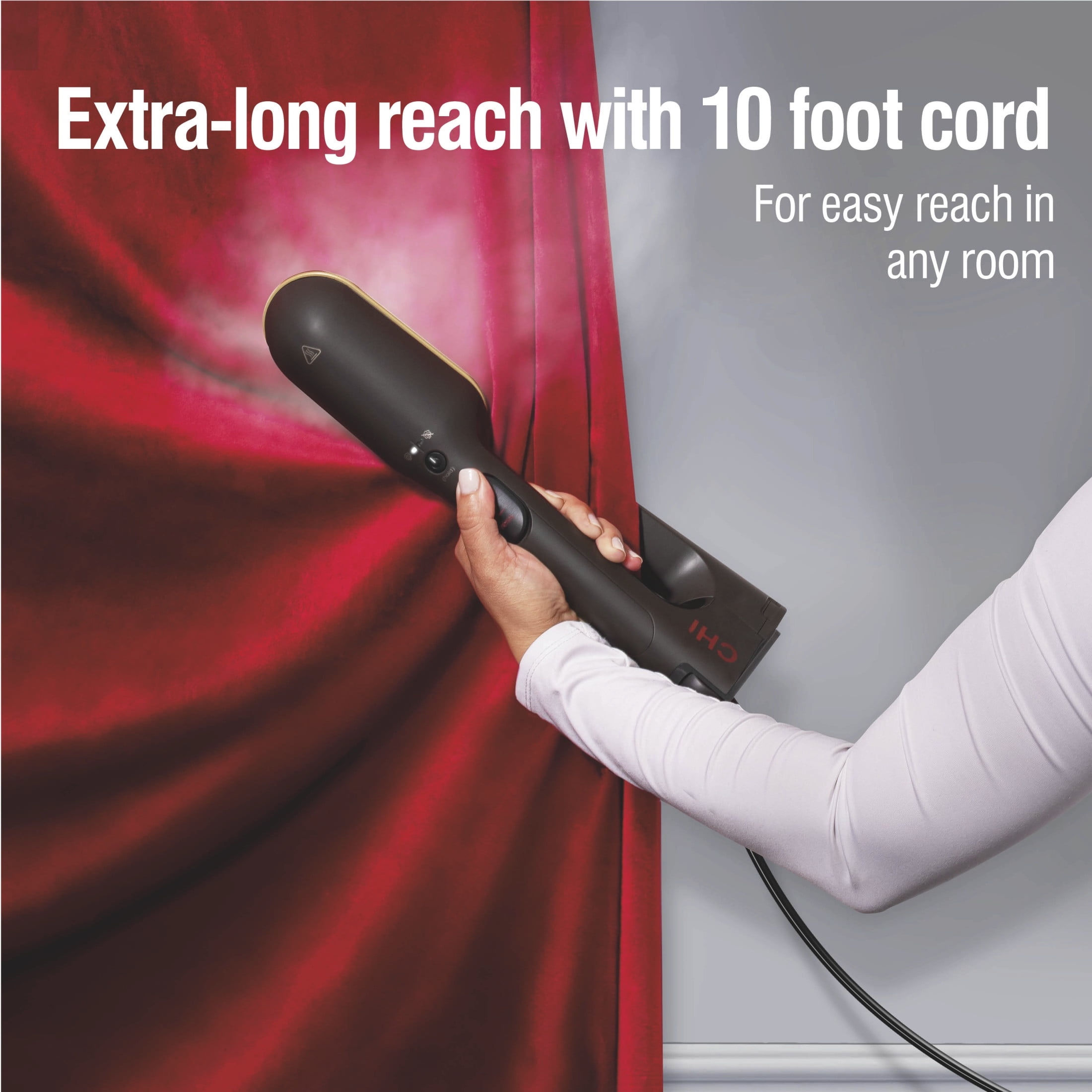 CHI SteamPress 3-in-1 Handheld Garment Steamer for Clothes, Travel Steamer & Iron, Black - Image 2