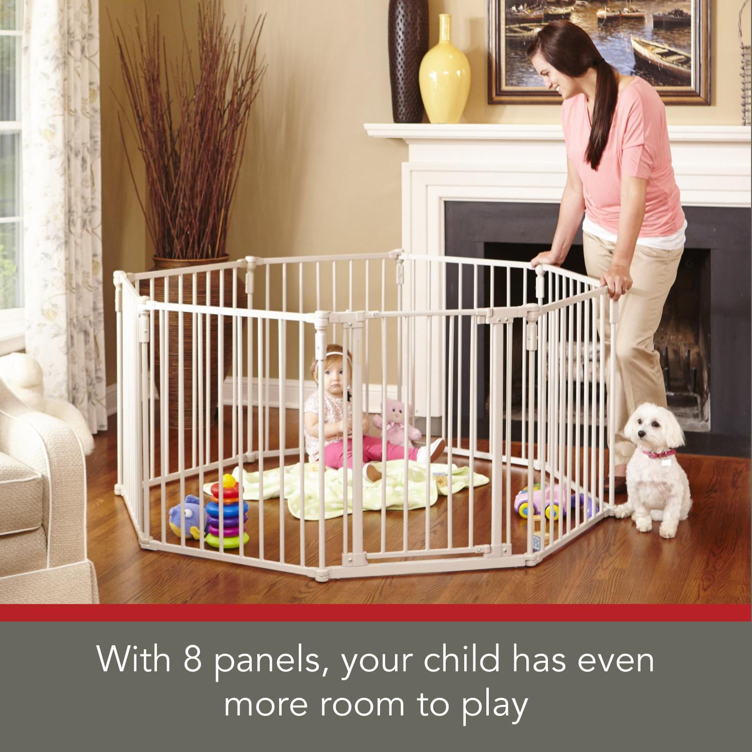 Toddleroo by North States 3-in-1 Superyard Baby Play Yard Two-Panel Extension, Taupe Metal - Image 2