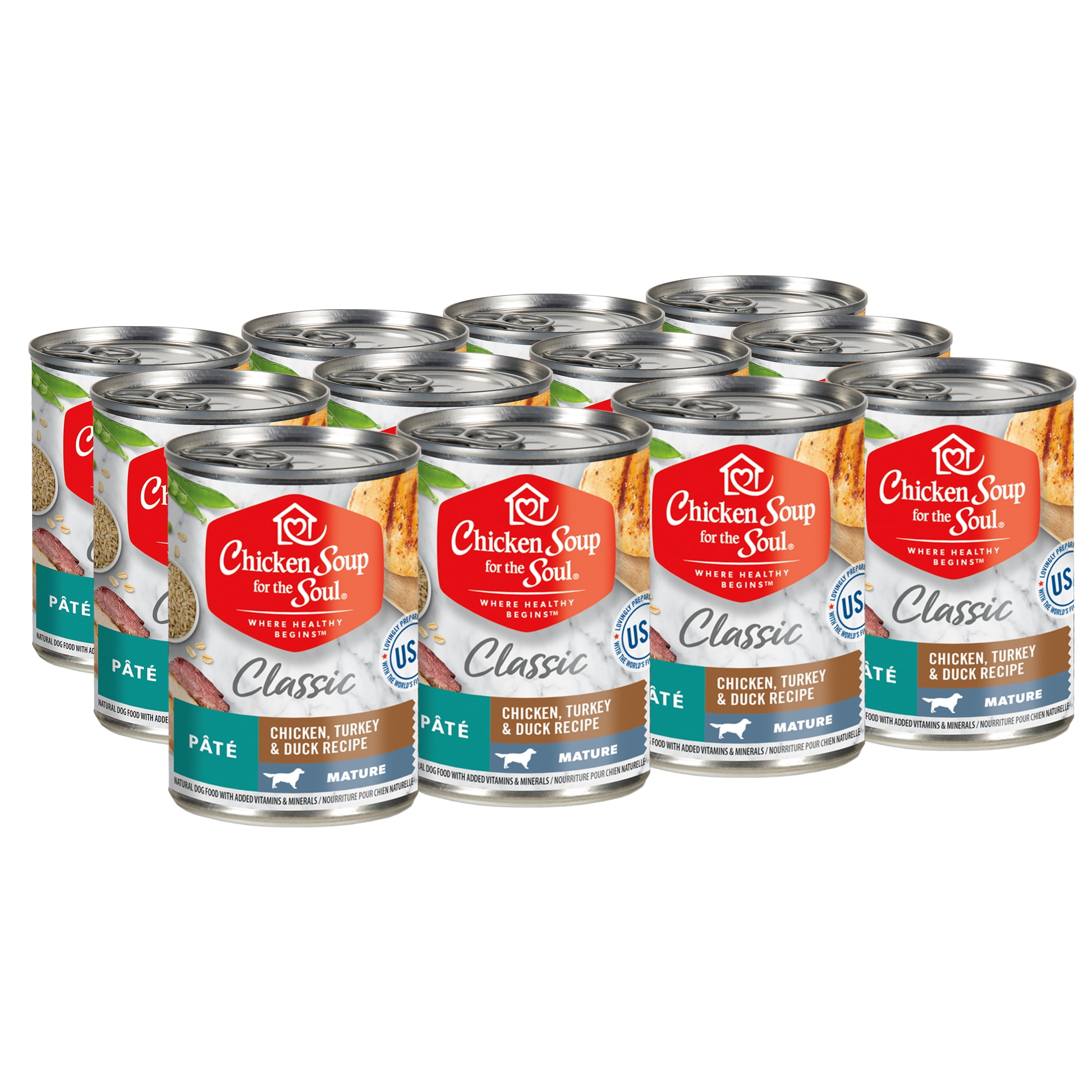 (12 Pack) Chicken Soup Senior Wet Dog Food, Chicken, Turkey & Duck Pate, 13 oz cans - Image 10