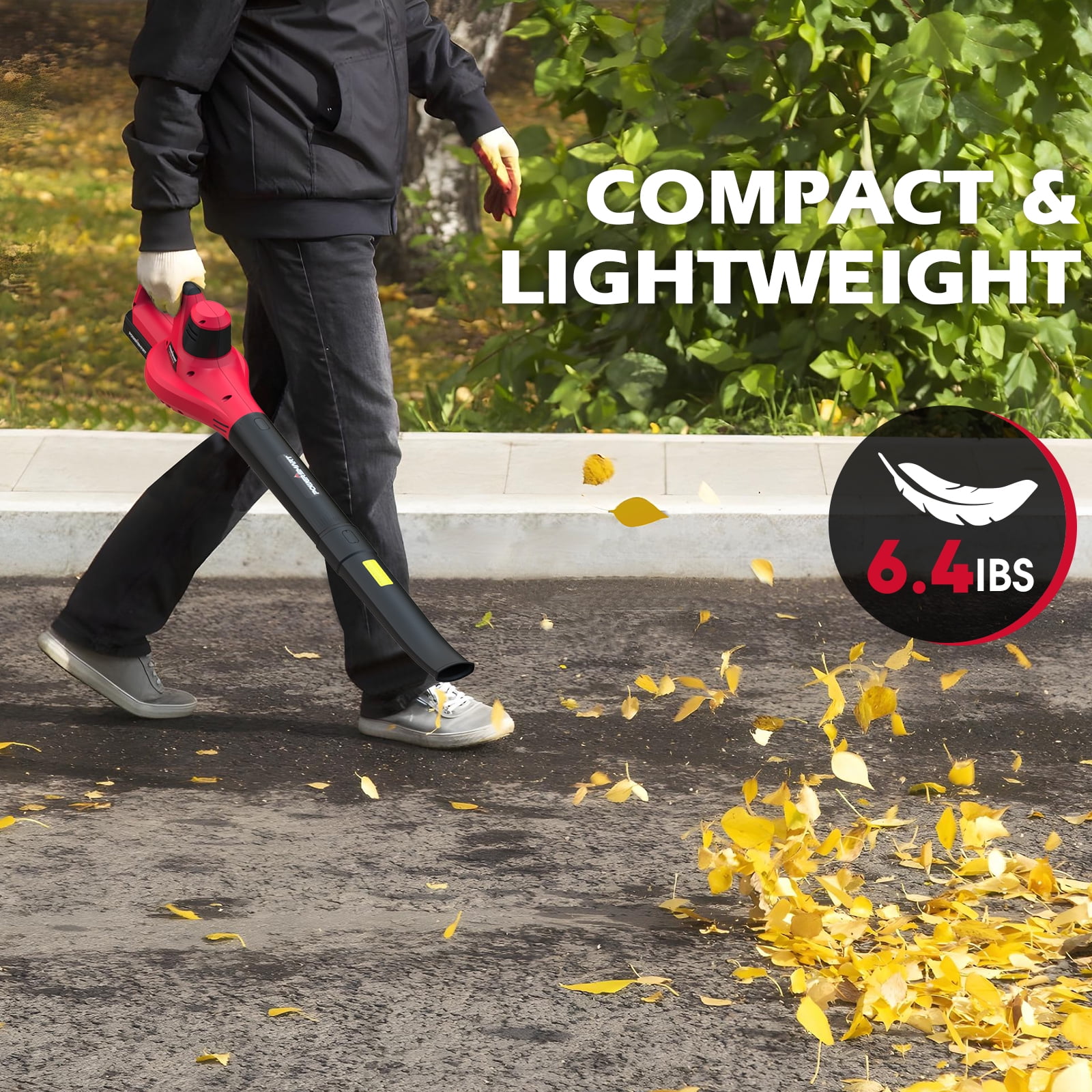 PowerSmart 20V Cordless Turbo Leaf Blower with Two 2.0 Ah Batteries - Image 6