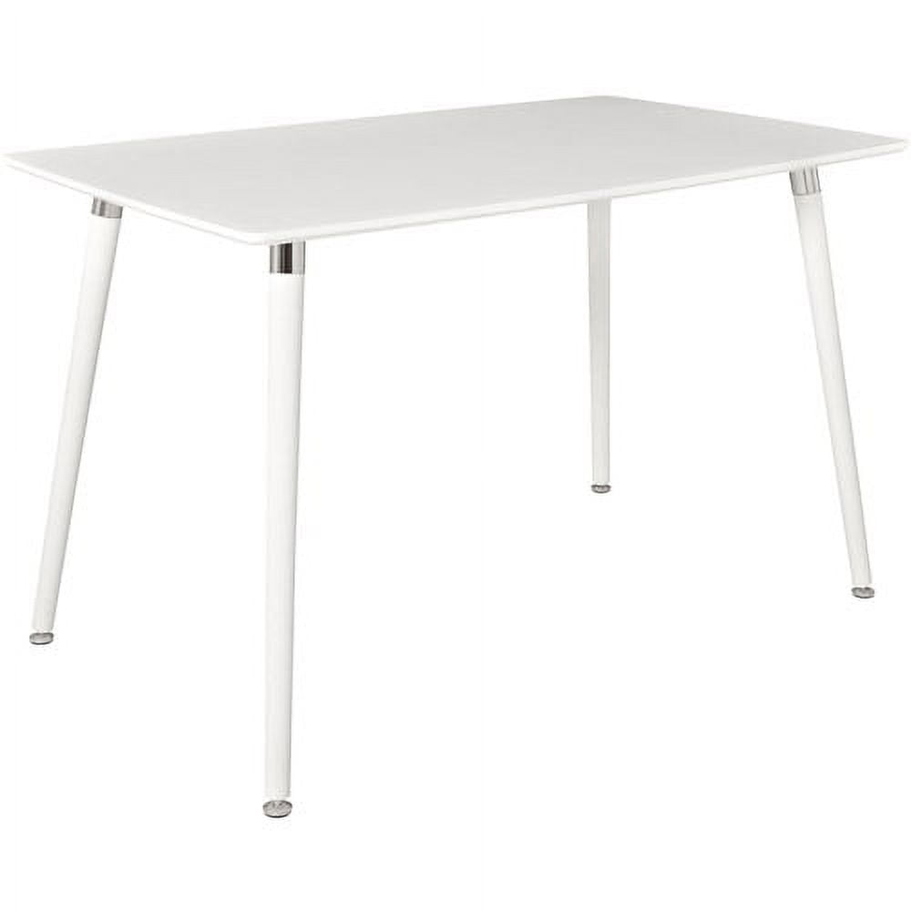 Modway Lode Rectangular Wood Dining Table in White - Image 4