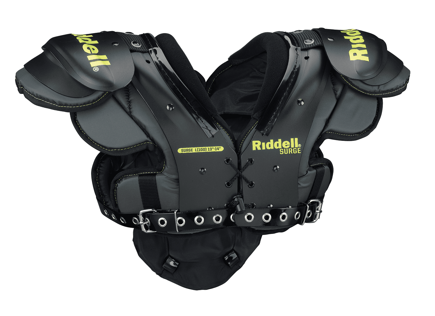 Riddell Surge Youth Football Shoulder Pad, Black/Volt, Medium - Image 2