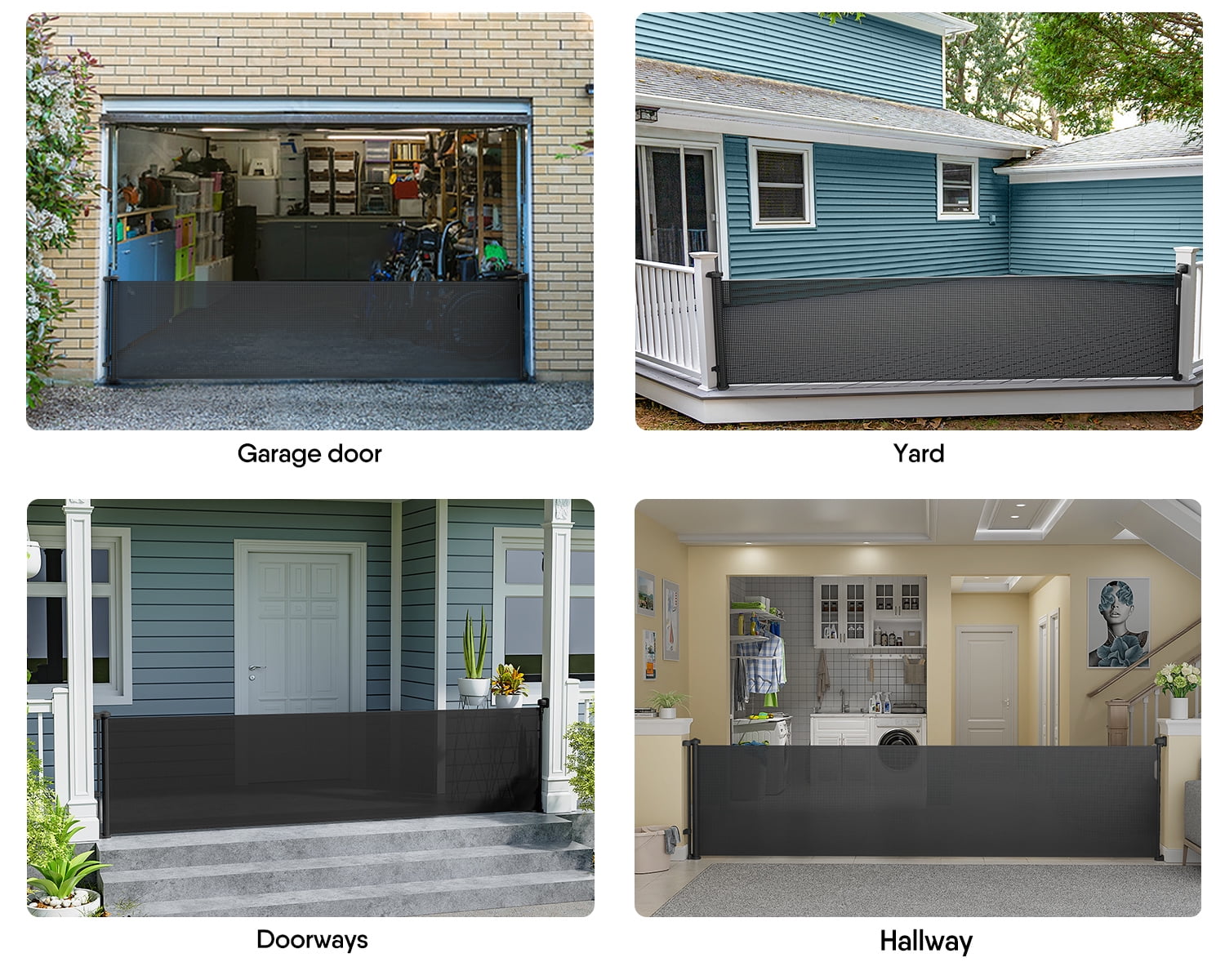 Babyomi Extra Wide Retractable Baby Gate, 118" Wide, Black - Image 6