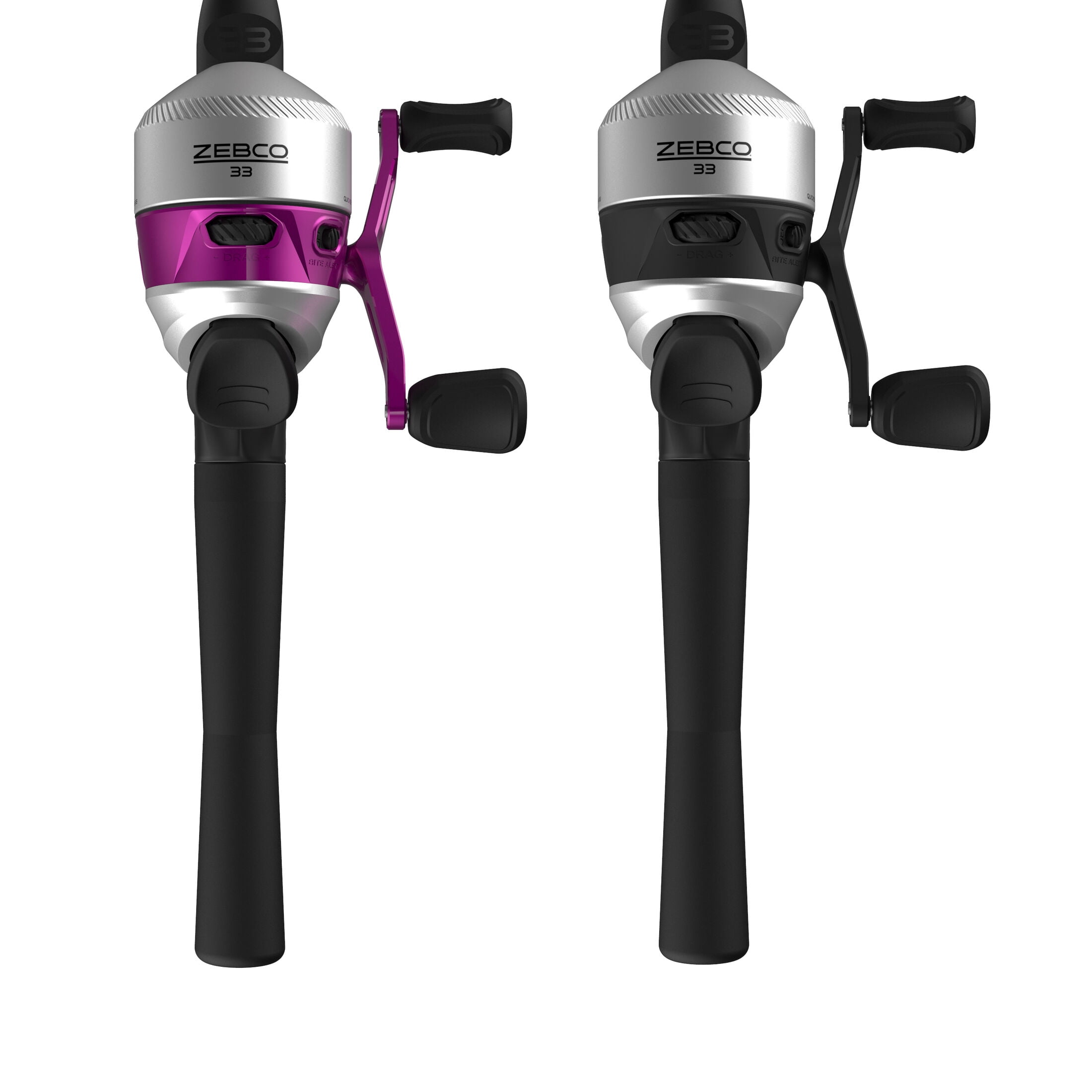 Zebco 33 Spincast Reel and Fishing Rod Combos (2-Pack), 5-Foot 6-Inch Rods, Size 30 Reels, 1-Pink, 1-Black - Image 2