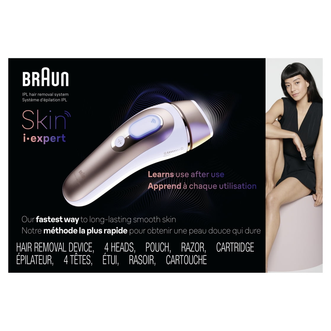 Braun IPL Skin I·expert, at Home Hair Removal, with Free App, Vanity Case, Venus Razor, 4 Smart Heads, Alternative for Laser Hair Removal, PL7387 - Image 8