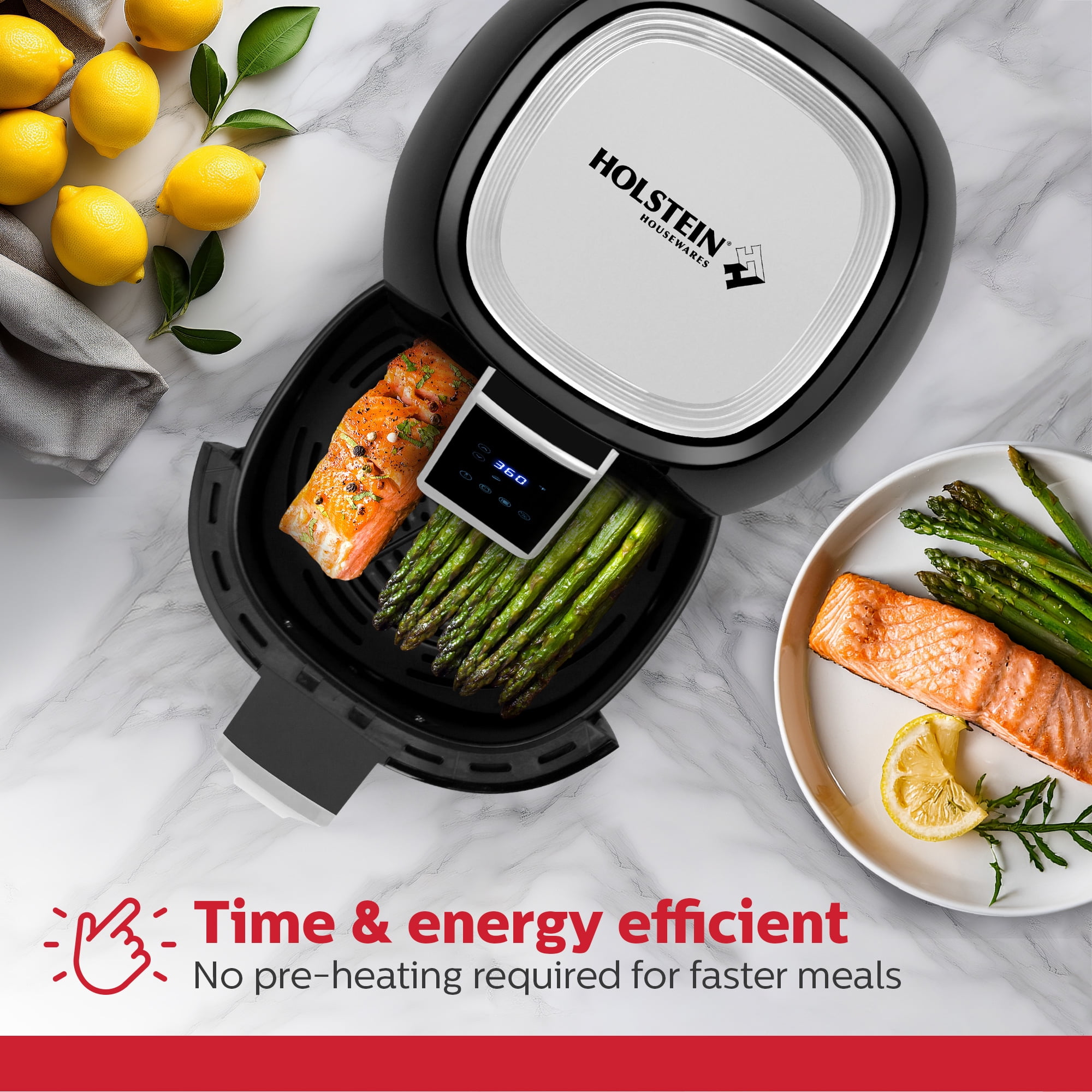 Holstein Housewares - 3.7QT Digital Air Fryer, Black - Convenient and User Friendly with Optimal Control Panel and Seven Cooking Presets - Image 6