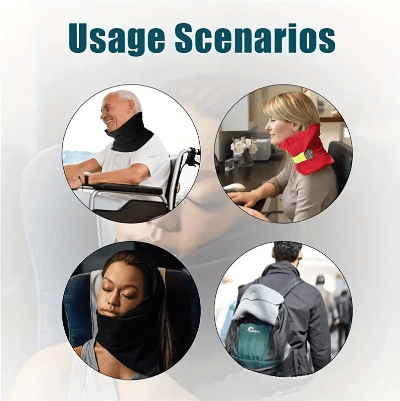 Soft Supportive Travel Pillow, used in the Airplane, Car, and Business Office, Compares to Trtl Travel Pillow - Red - Image 5