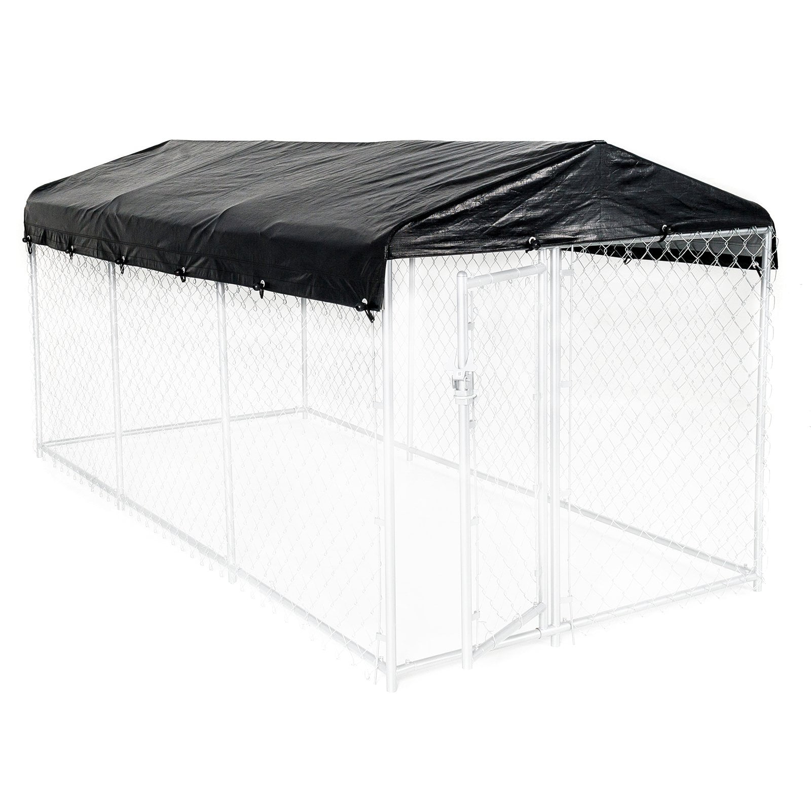 Lucky Dog Weatherguard Outdoor Dog Kennel Roof Frame, Black, 15'L x 5'W x 1'H - Image 2
