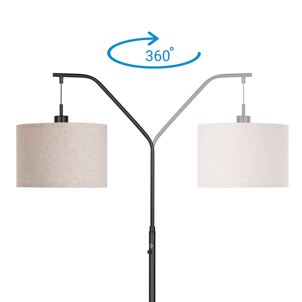 DEWENWILS Modern Arc Floor Lamps for Living Room, Dimmable Standing Lamp with Rotary Switch for Bedroom, LED Bulb Included, Adjustable Lampshade - Image 7