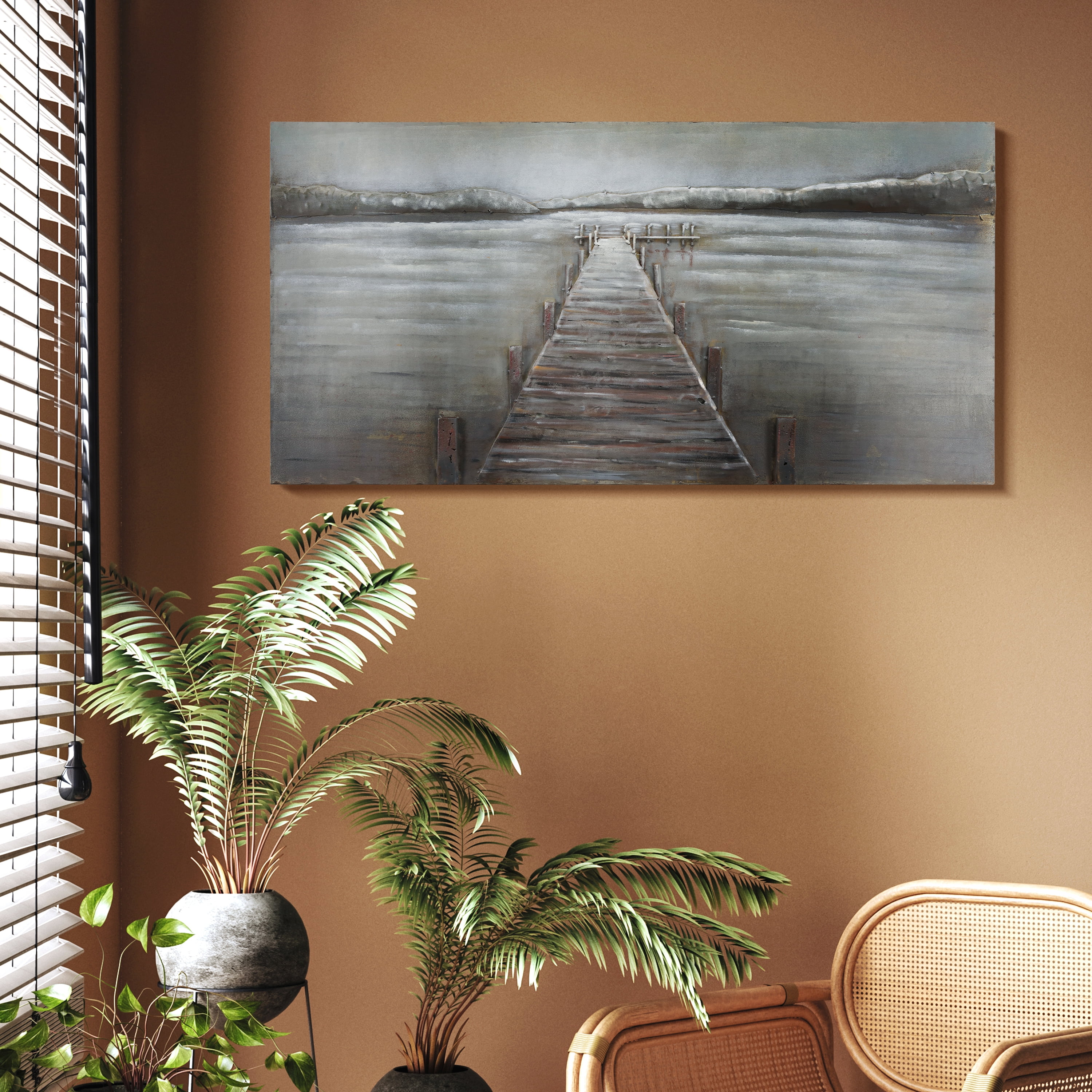 Empire Art Direct PMO-140127-4824 Primo Mixed Media Hand Painted Iron Wall Sculpture - Pier - Image 4