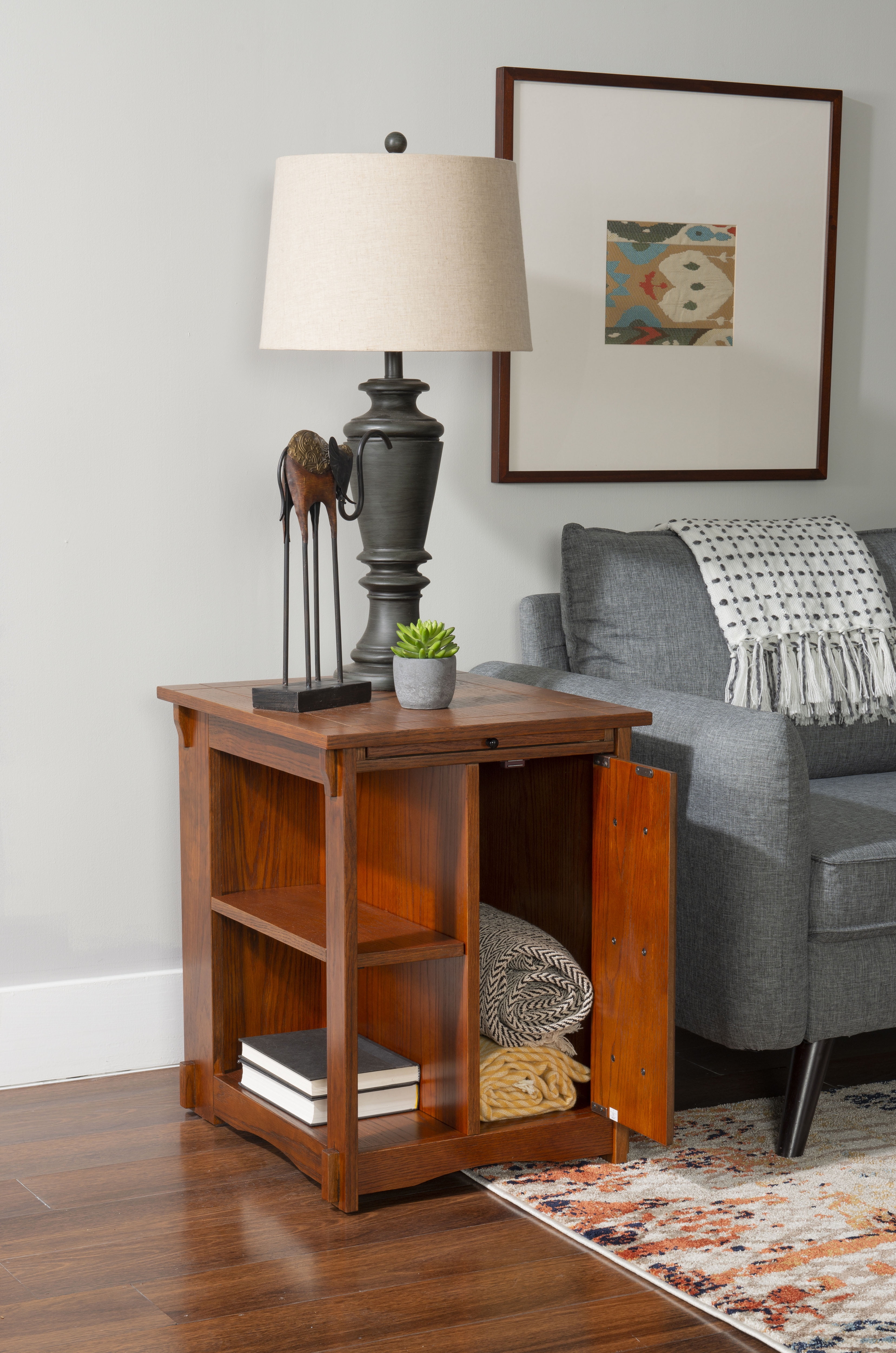 Powell Mission Oak Cabinet Table - Image 4