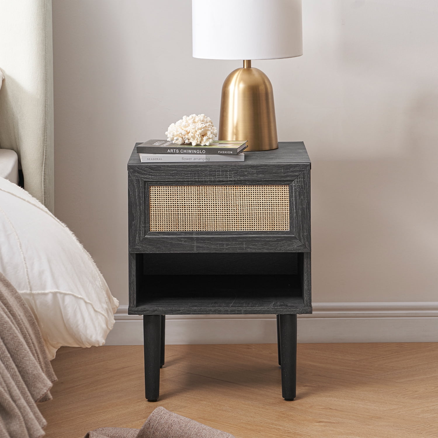 Mopio Haylee Nightstand/Side Table Charcoal Black, End Table for Living Room & Bedroom to Compliment Your Bed or Sofa - Image 5