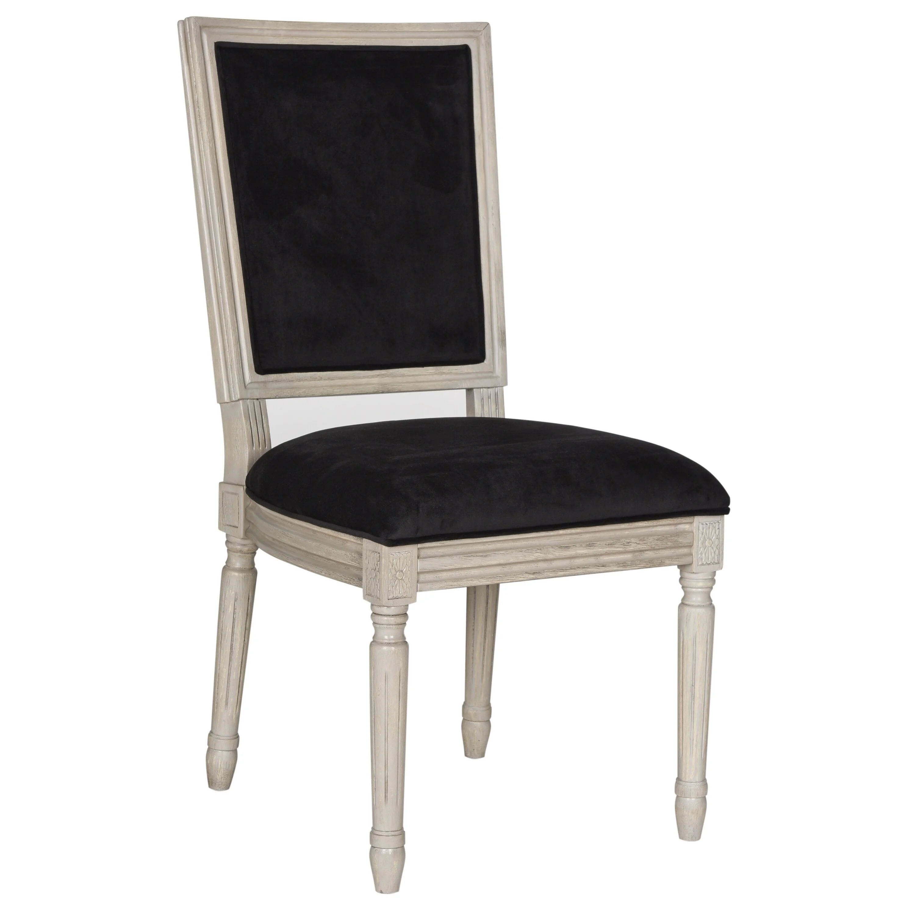 SAFAVIEH Buchanan Rectangular Side Chair, Black/Rustic Grey, Set of 2 - Image 3