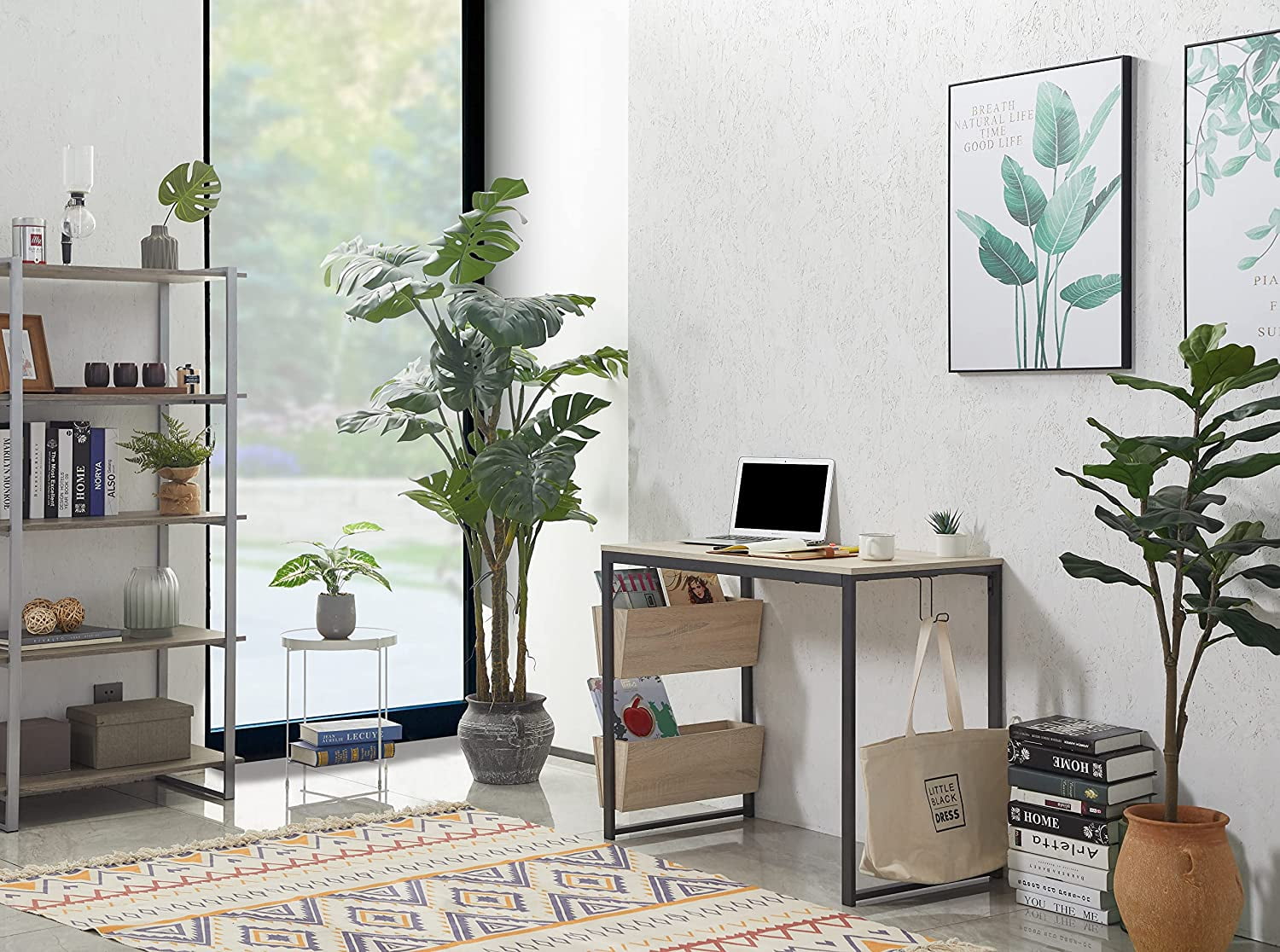 Caffoz Simple Computer Desk for Small Space, Natural - Image 7