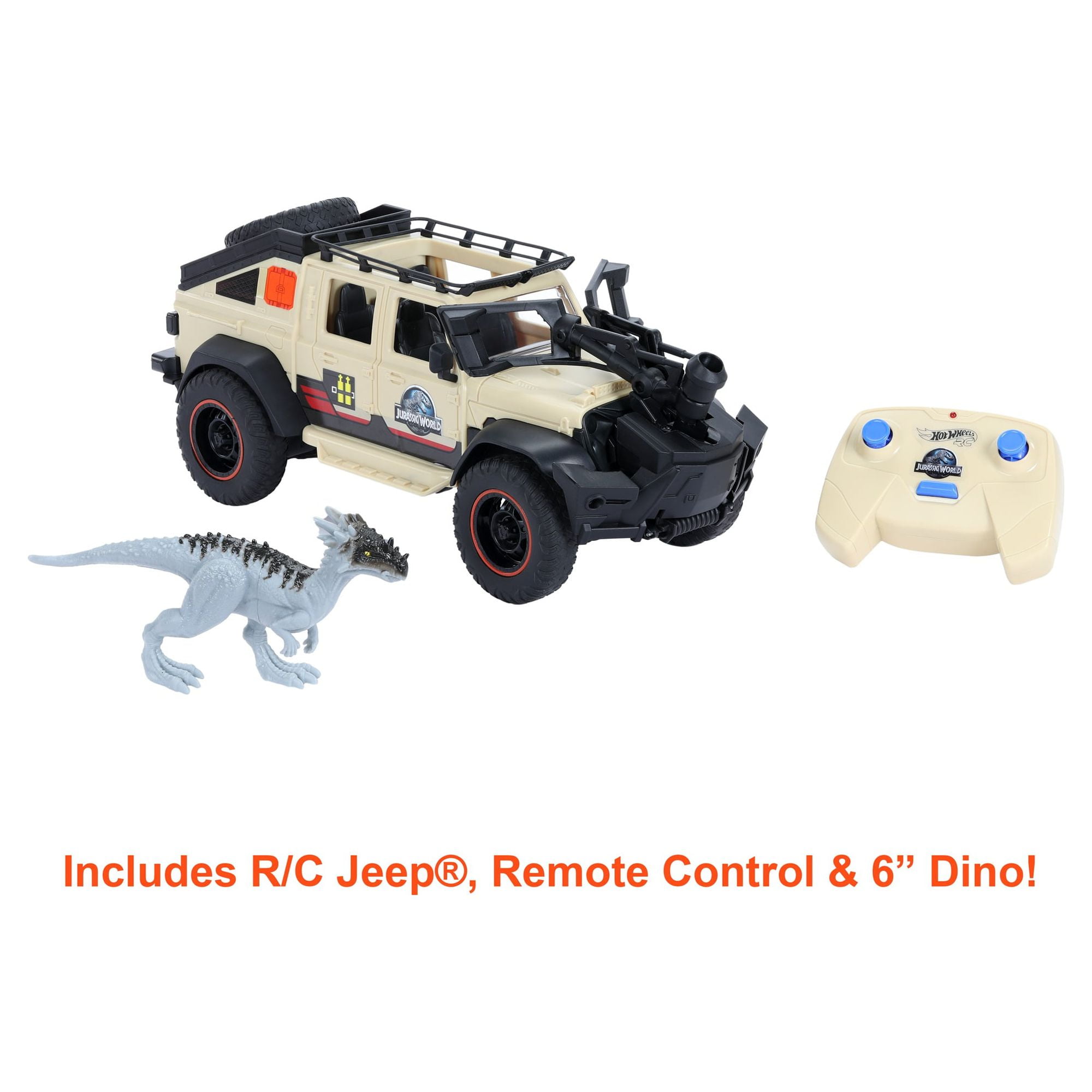 Matchbox RC Jurassic World Dominion Battery-Powered Jeep Gladiator with 6-in Dino Figure - Image 2