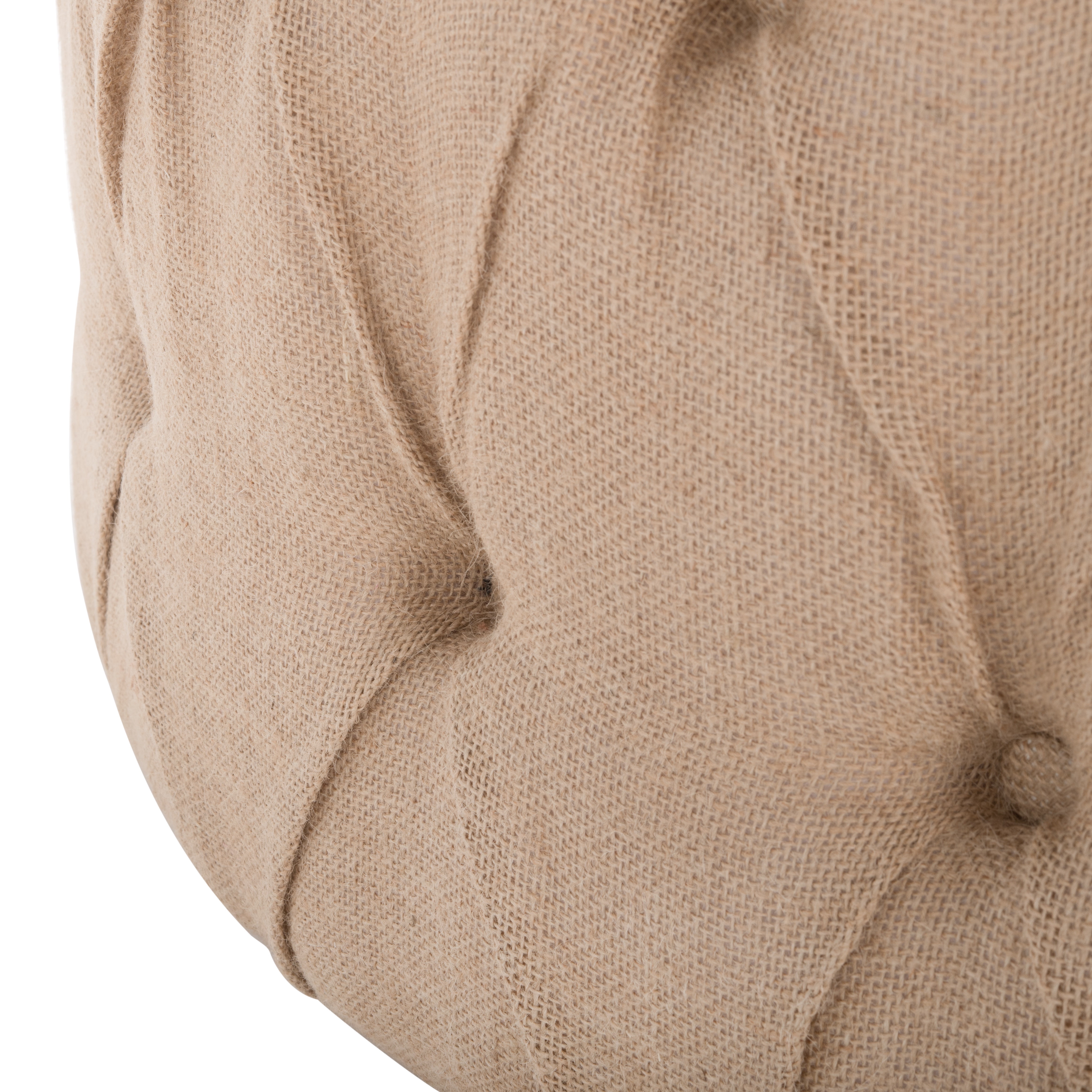 SAFAVIEH Charlene Modern Glam Solid Tufted Cocktail Ottoman, Beige - Image 7