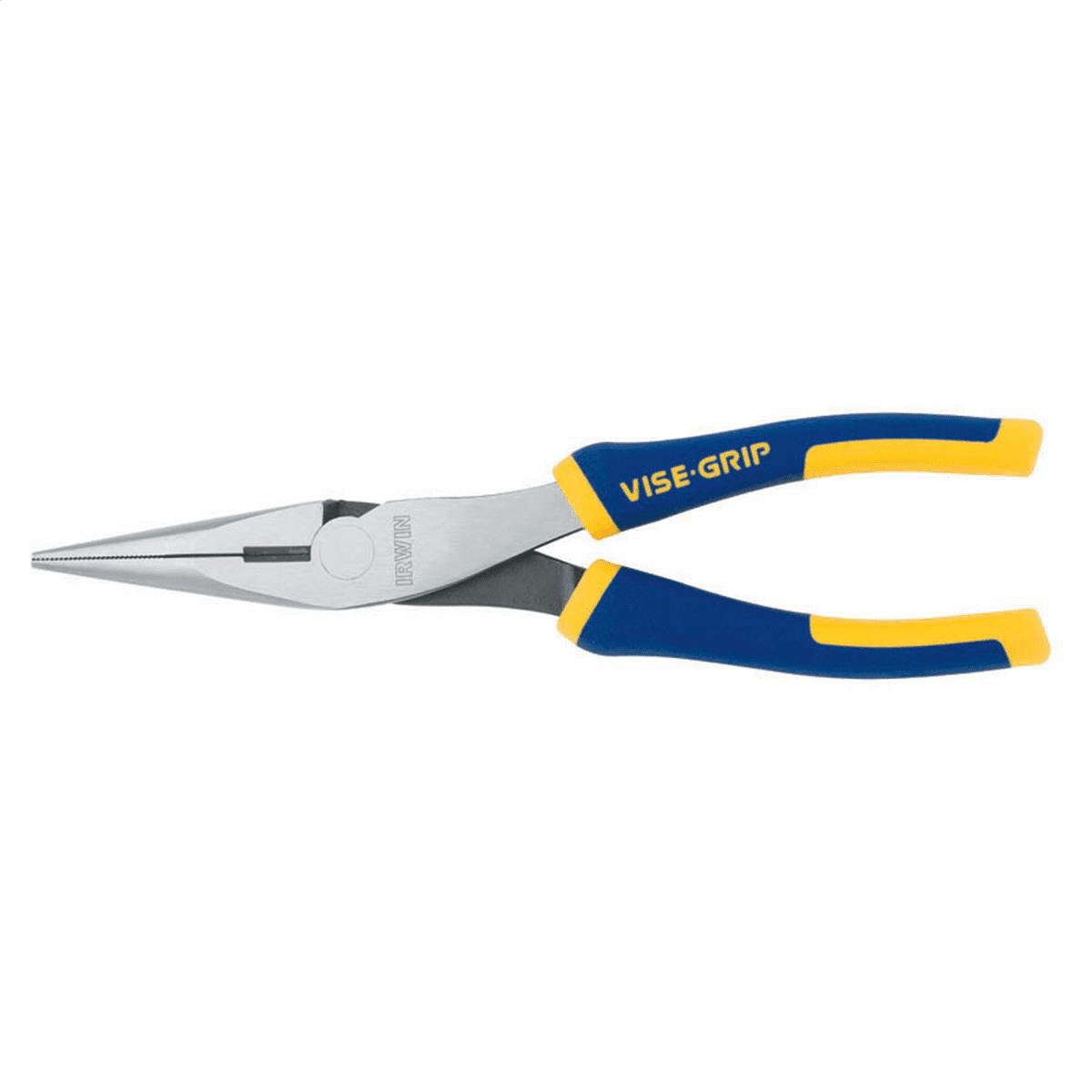 Irwin Long Nose Pliers, 8" Tool Length, 2 5/16" Jaw Length, Chrome/Blue/Yellow, Bundle of 2 - Image 2