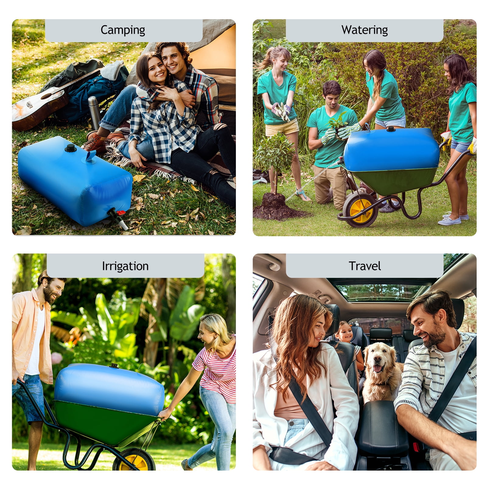 FIMEI 63 Gal Collapsible Water Bladder Tank 240L Water Storage Bladder, High-Density PVC, Blue - Image 4