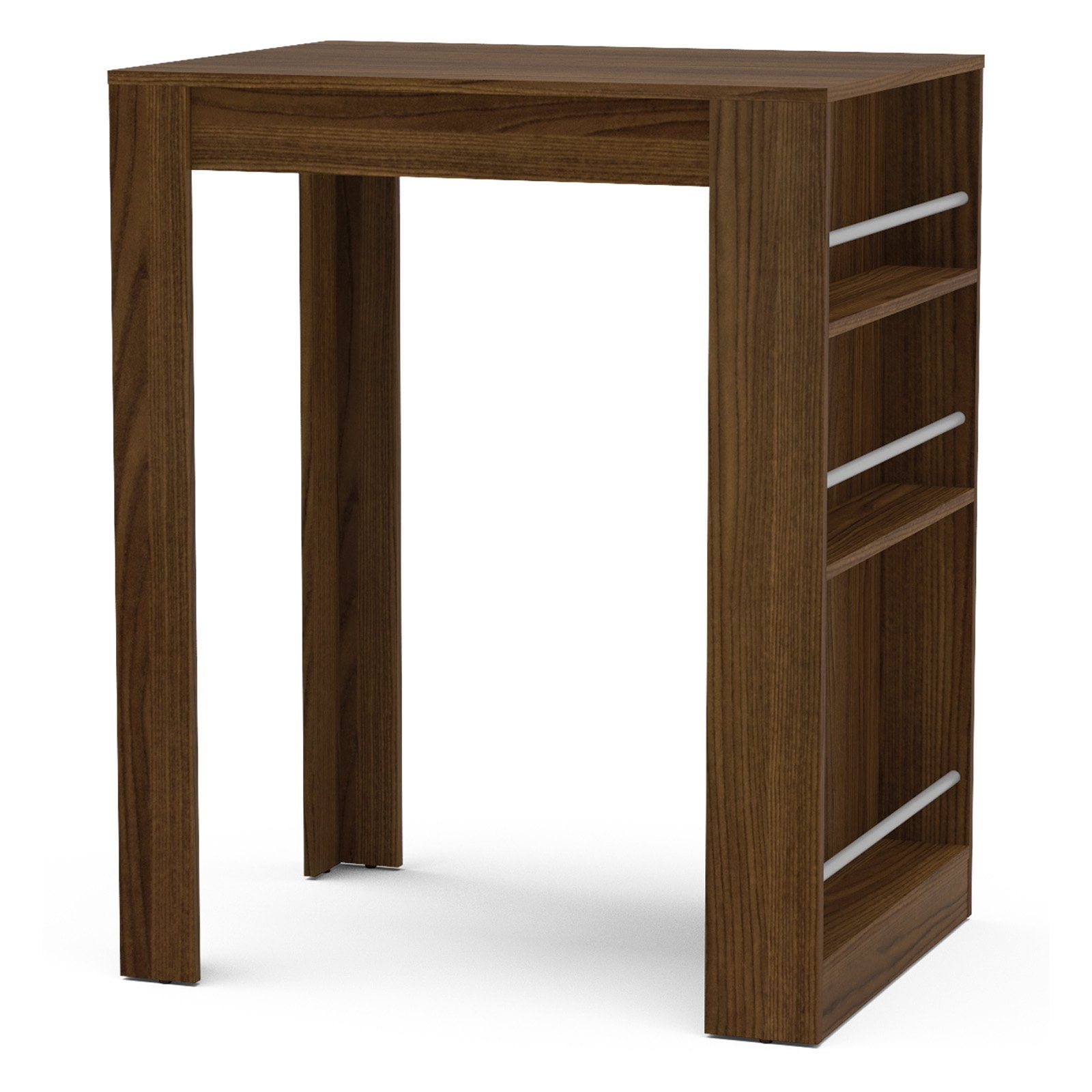 Boahaus Cambridge Modern Bar Table, Brown Finish, Wine Storage - Image 2