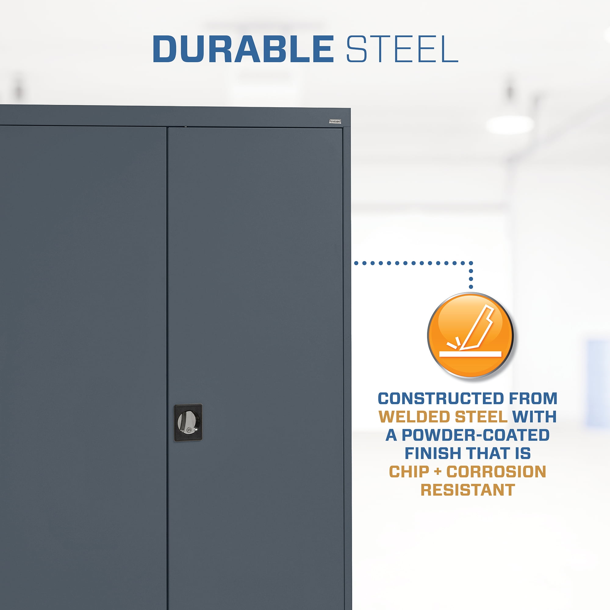 Sandusky Lee 46"W x 24"D x 72"H 5-Shelf Steel Storage Cabinet with Recessed Handle - Image 13