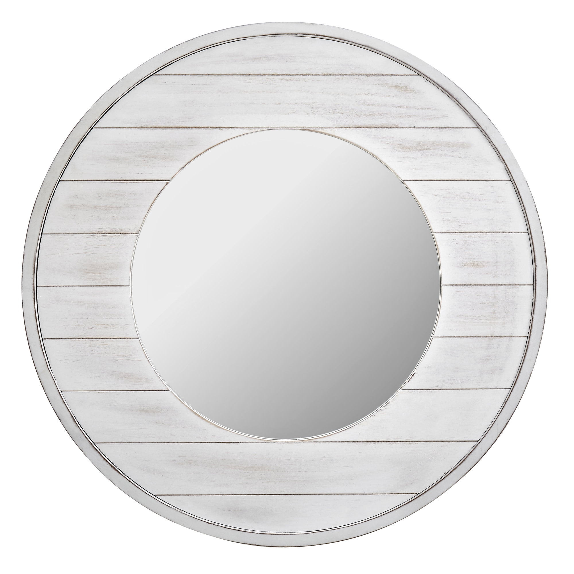 FirsTime & Co. White Ellison Shiplap Wall Mirror, Farmhouse, Round, 27 x 0.5 x 27 in - Image 5